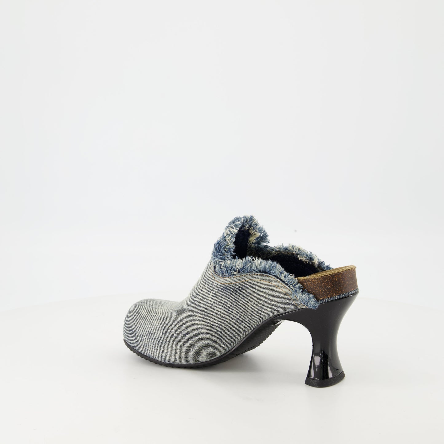 denim mules, D-Woodstock, Diesel, frayed design, comfortable footwear