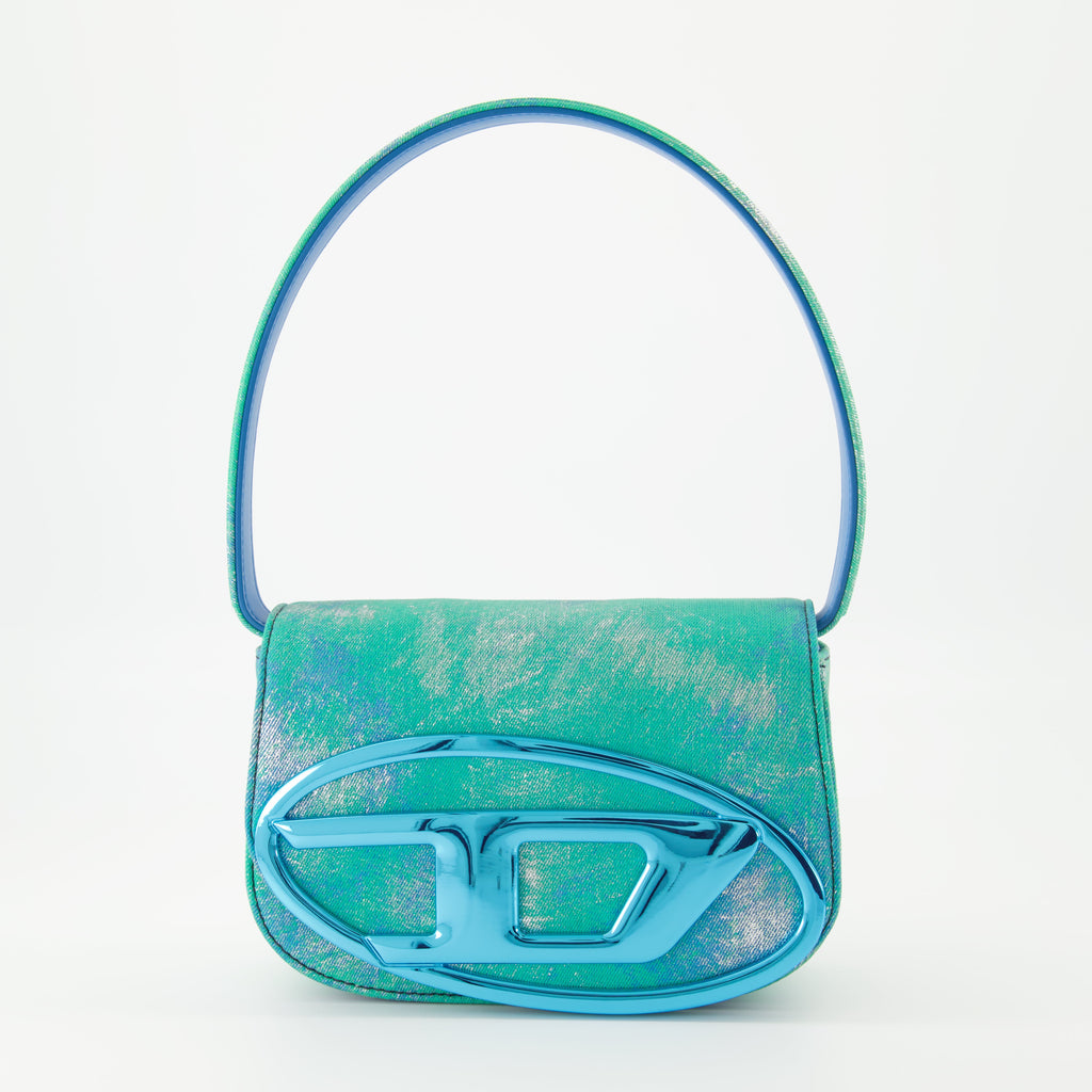 Turquoise bag, denim bag, Diesel accessories, spring-summer collection, statement bag