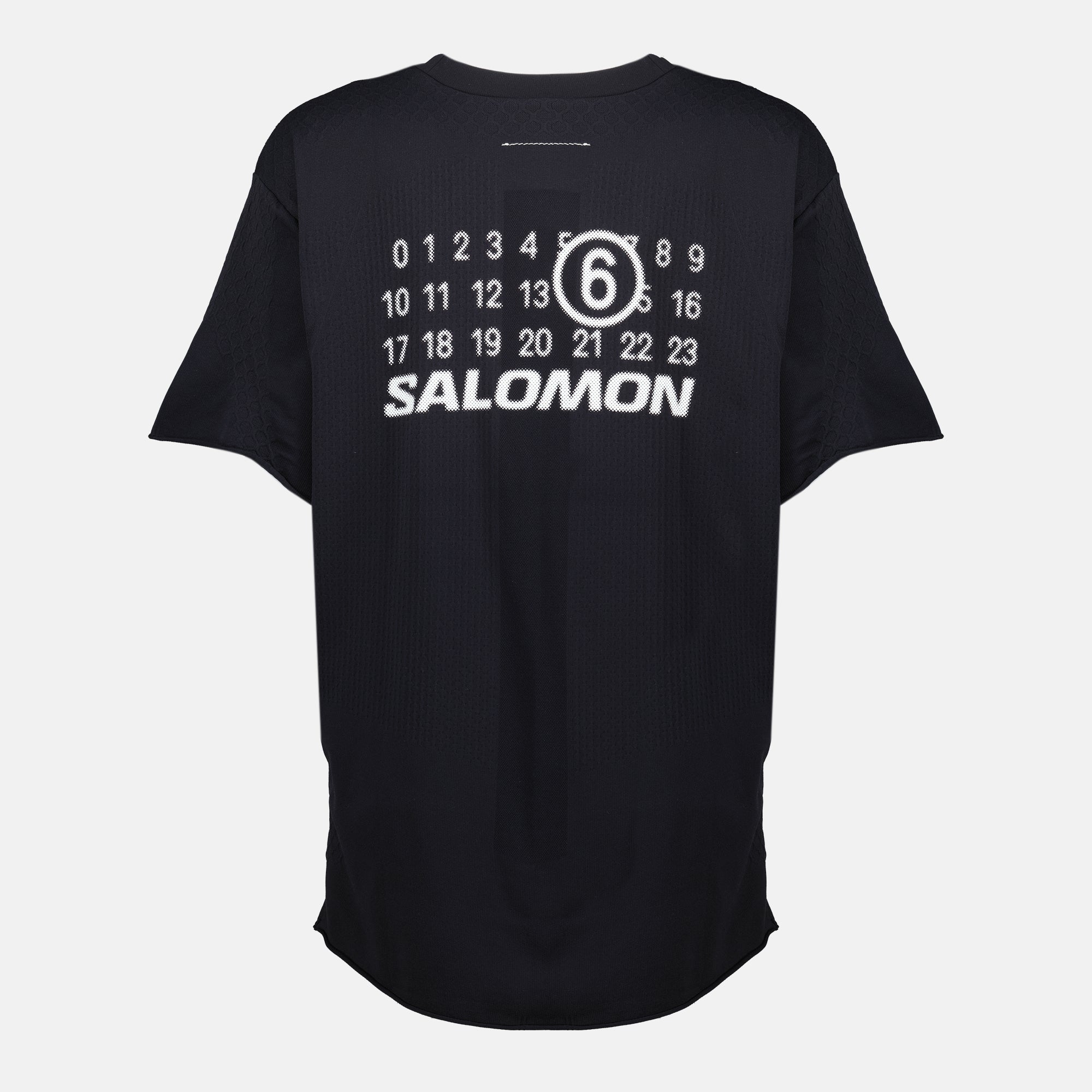 MM6 x Salomon T-Shirt, Black T-Shirt, Wide Fit T-Shirt, Logo Printed Tee, Nylon Shirt