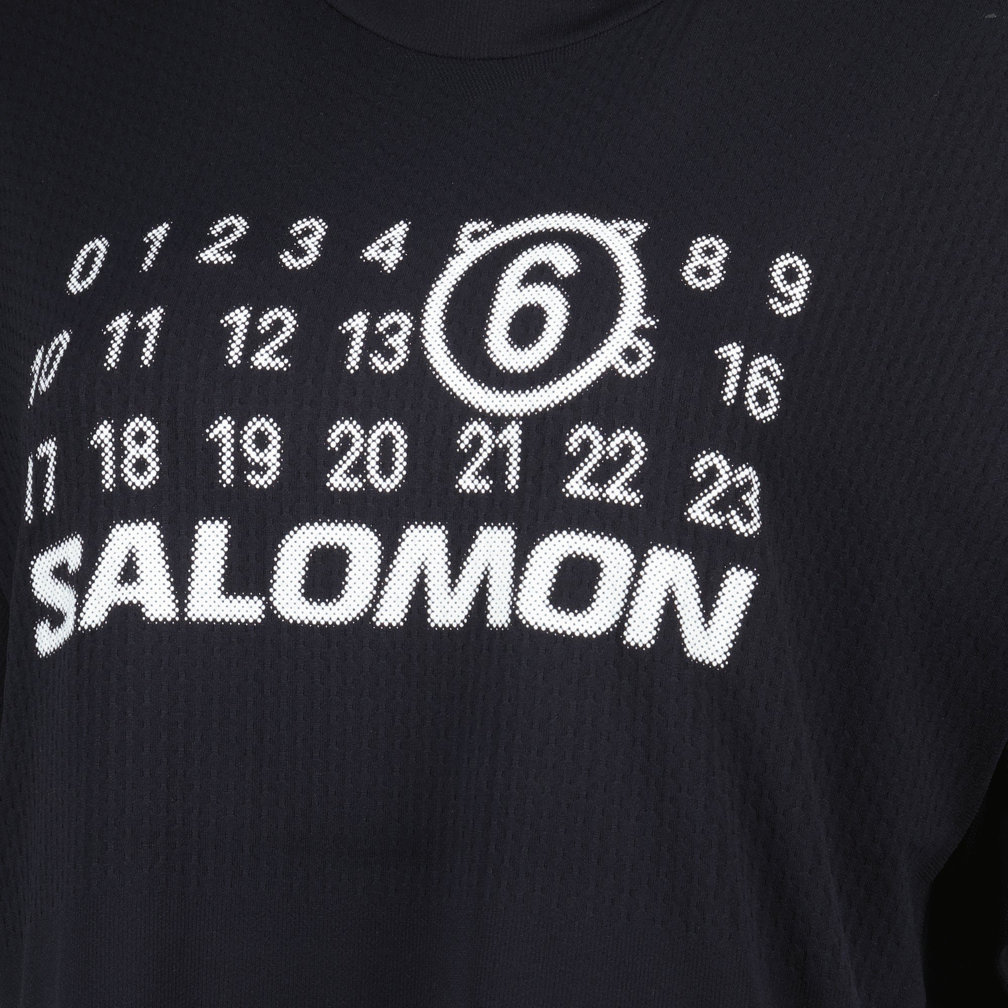 MM6 x Salomon T-Shirt, Black T-Shirt, Wide Fit T-Shirt, Logo Printed Tee, Nylon Shirt