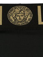 Versace bikini bottoms, luxury swimwear, black bikini, women's swimwear, designer swimwear