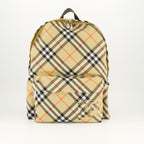 Burberry backpack, check pattern bag, adjustable straps, canvas backpack, stylish everyday backpack