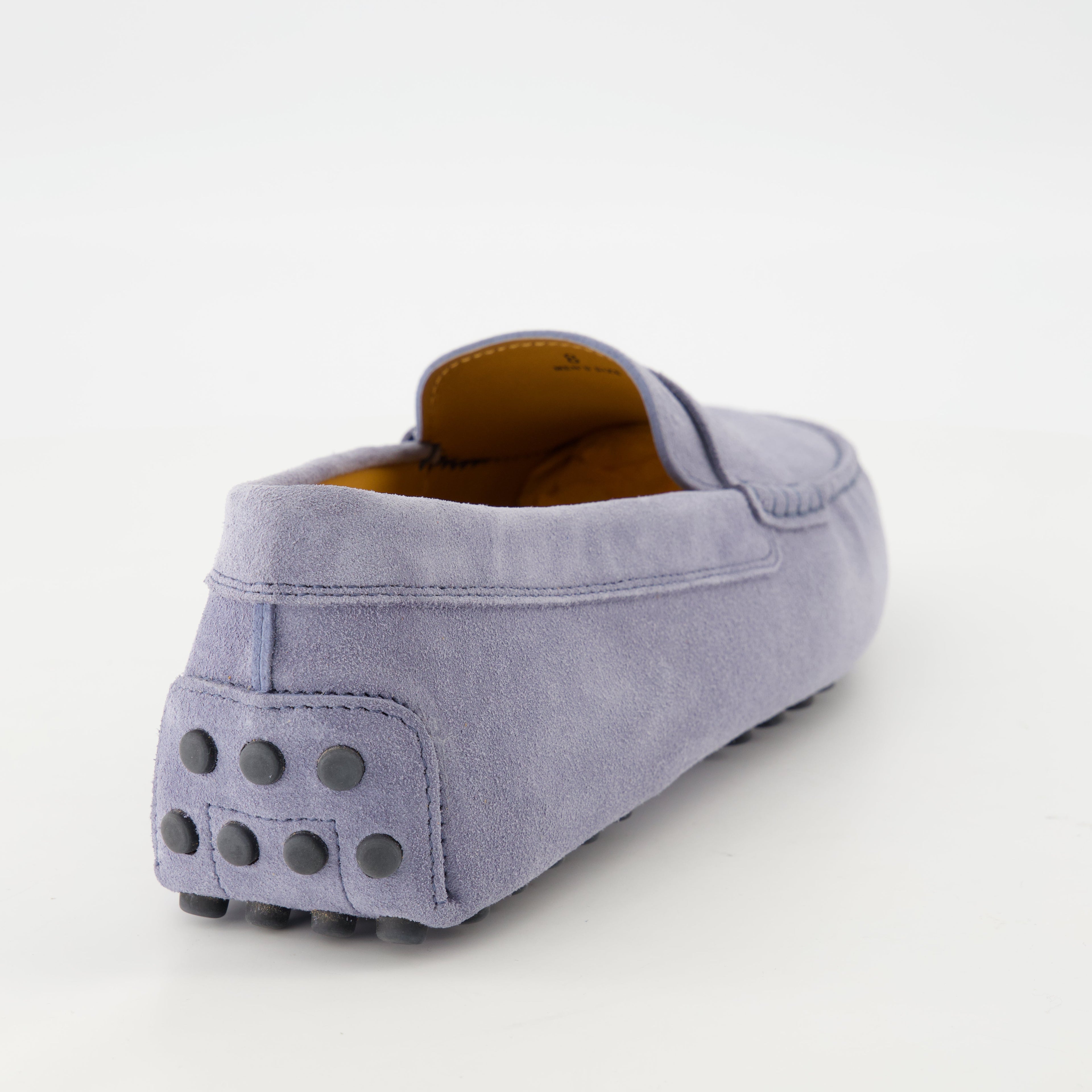 Tod's moccasins, suede shoes, Gommino moccasins, blue-grey footwear, slip-on shoes