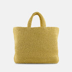 Imagen de bolsa de mano de crochet beige de Prada para mujeres - Temporada Primavera-Verano 2025 - Vista trasera