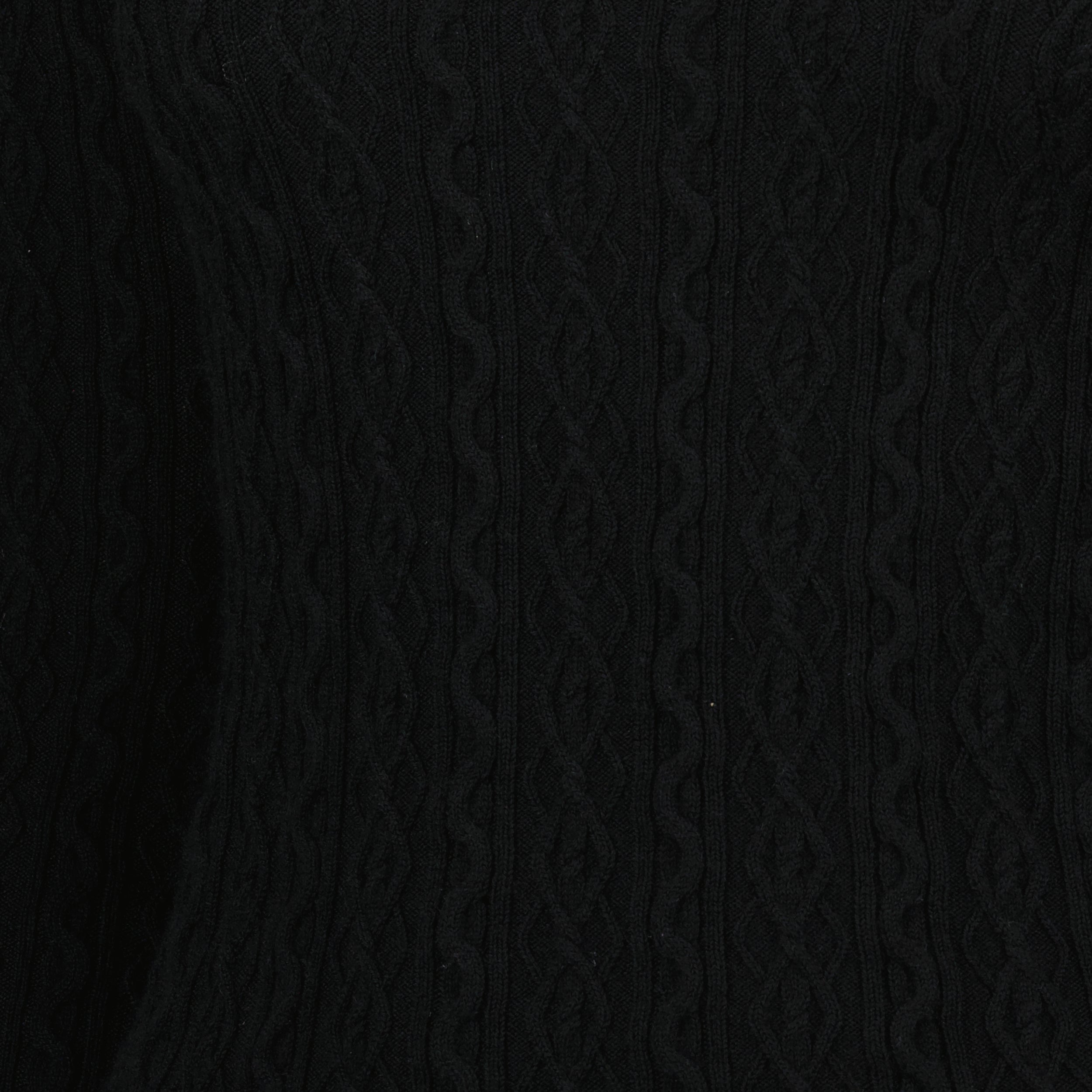 black pullover, wool knit sweater, Rabanne knitwear, Autumn-Winter fashion, ribbed knit pullover