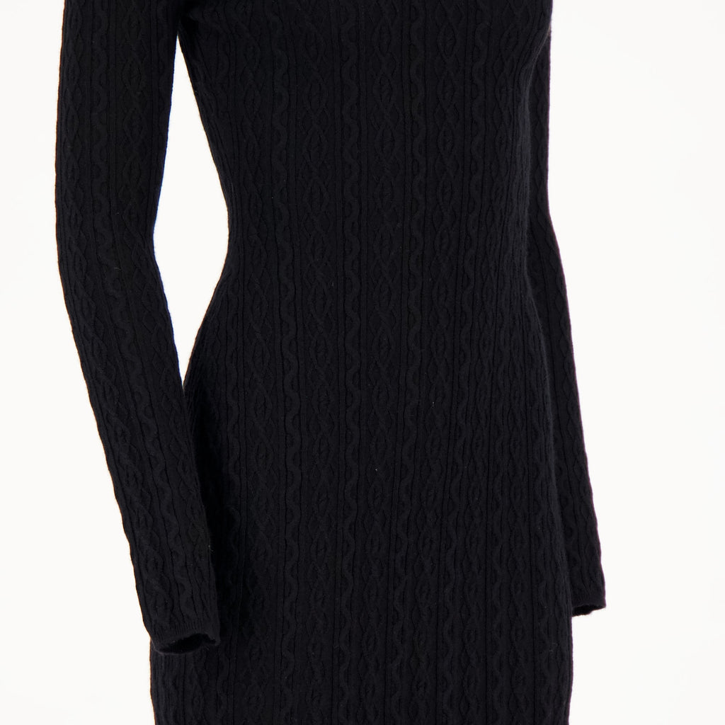 Rabanne dress, black dress, wool cashmere dress, long dress, Autumn-Winter 2025