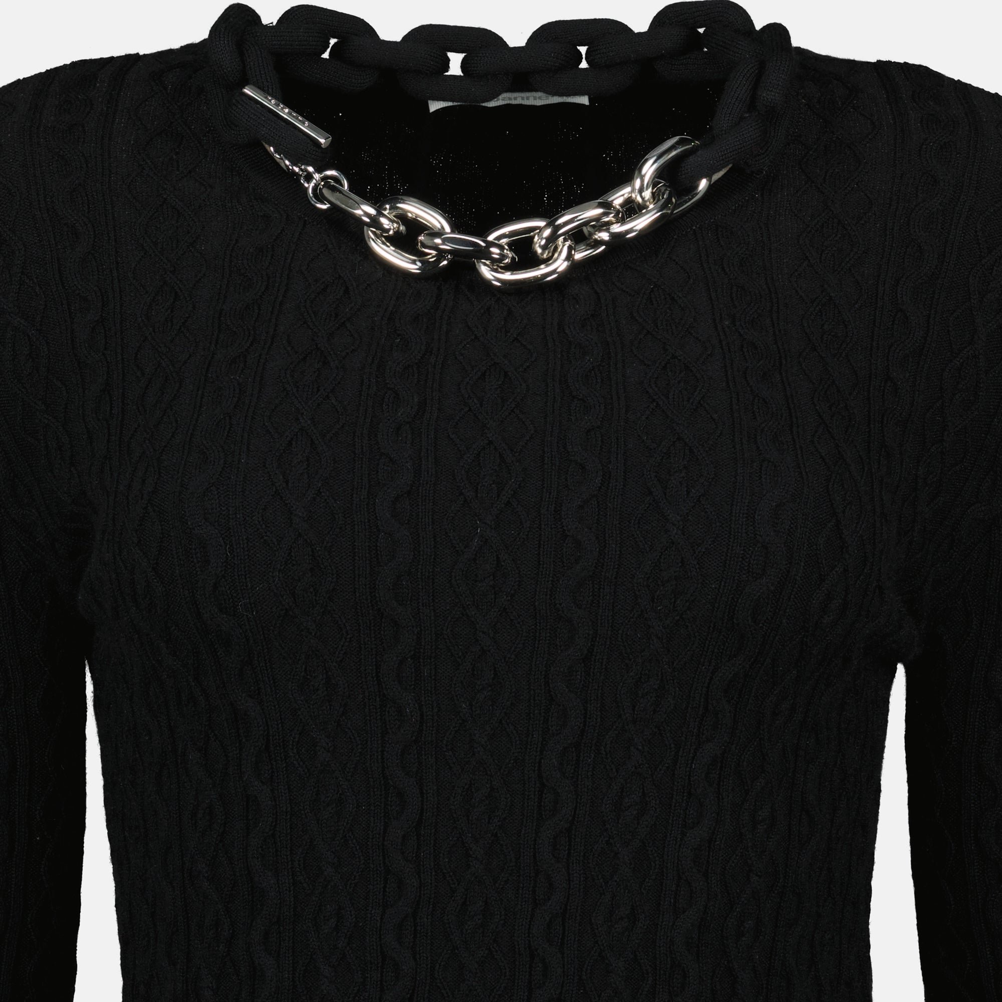 Rabanne dress, black dress, wool cashmere dress, long dress, Autumn-Winter 2025