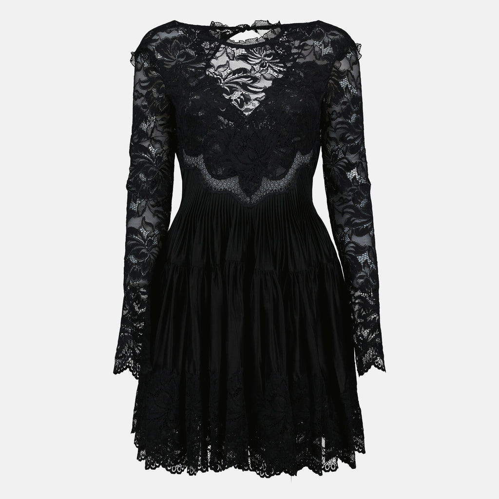 black lace dress, Rabanne dress, short dress, fall winter fashion, elegant womenswear