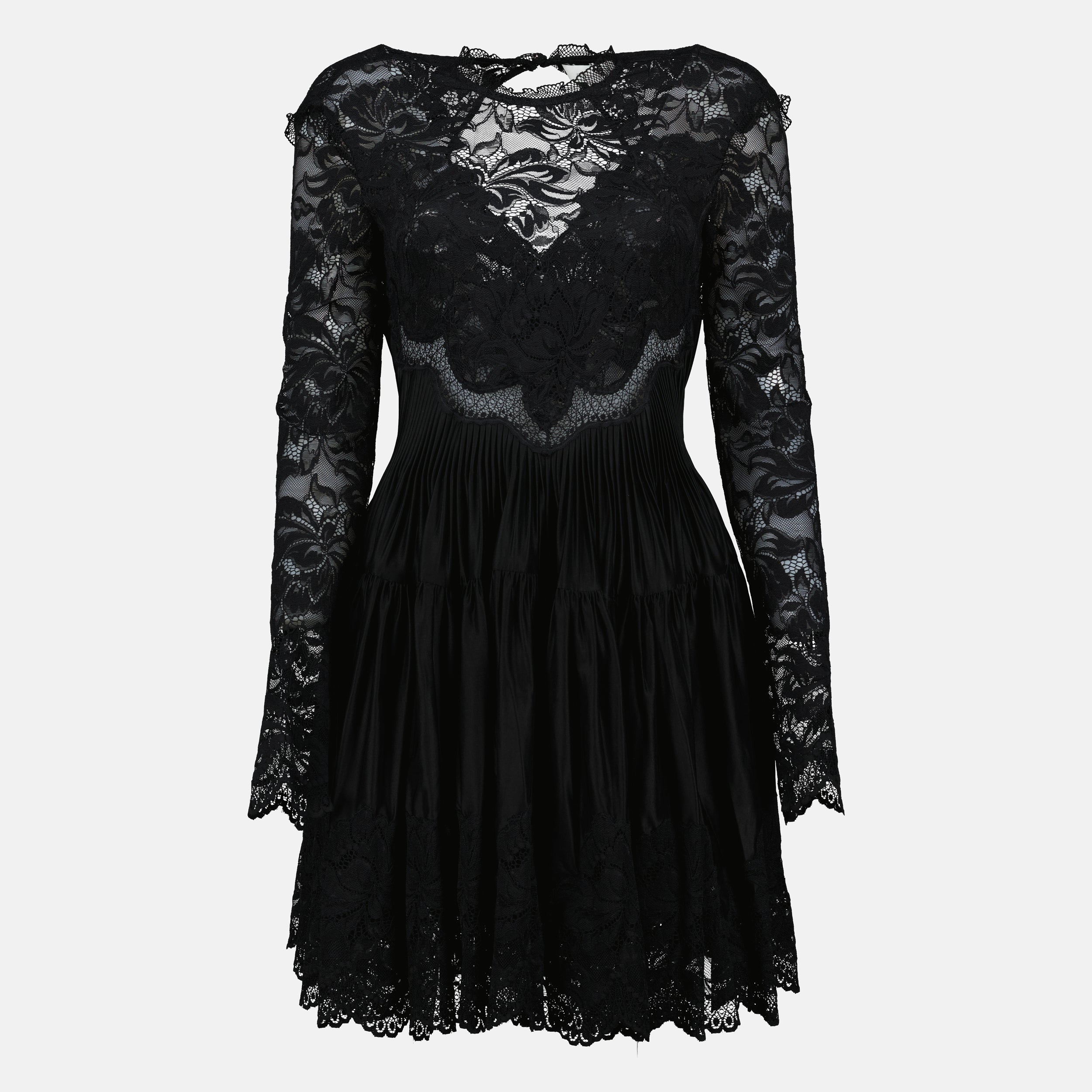 black lace dress, Rabanne dress, short dress, fall winter fashion, elegant womenswear