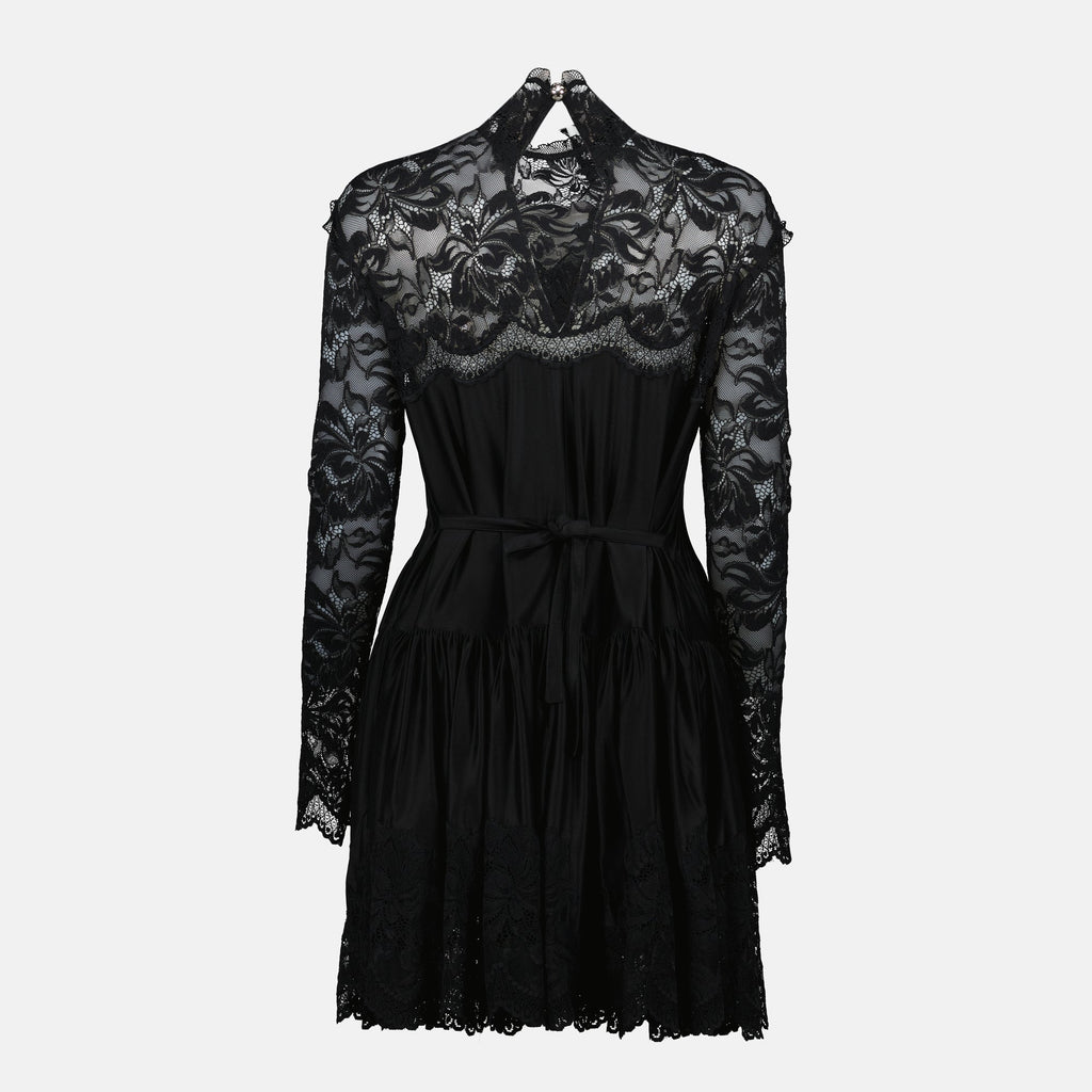 black lace dress, Rabanne dress, short dress, fall winter fashion, elegant womenswear