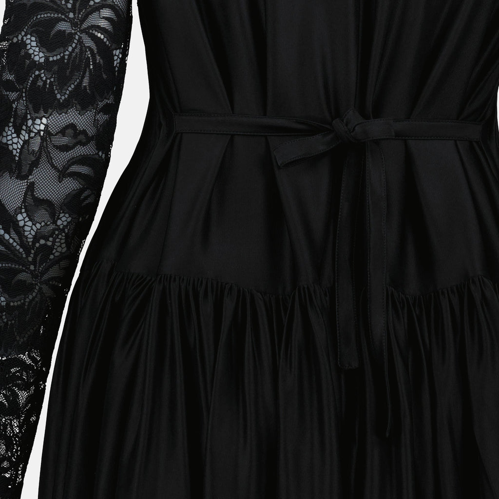 black lace dress, Rabanne dress, short dress, fall winter fashion, elegant womenswear