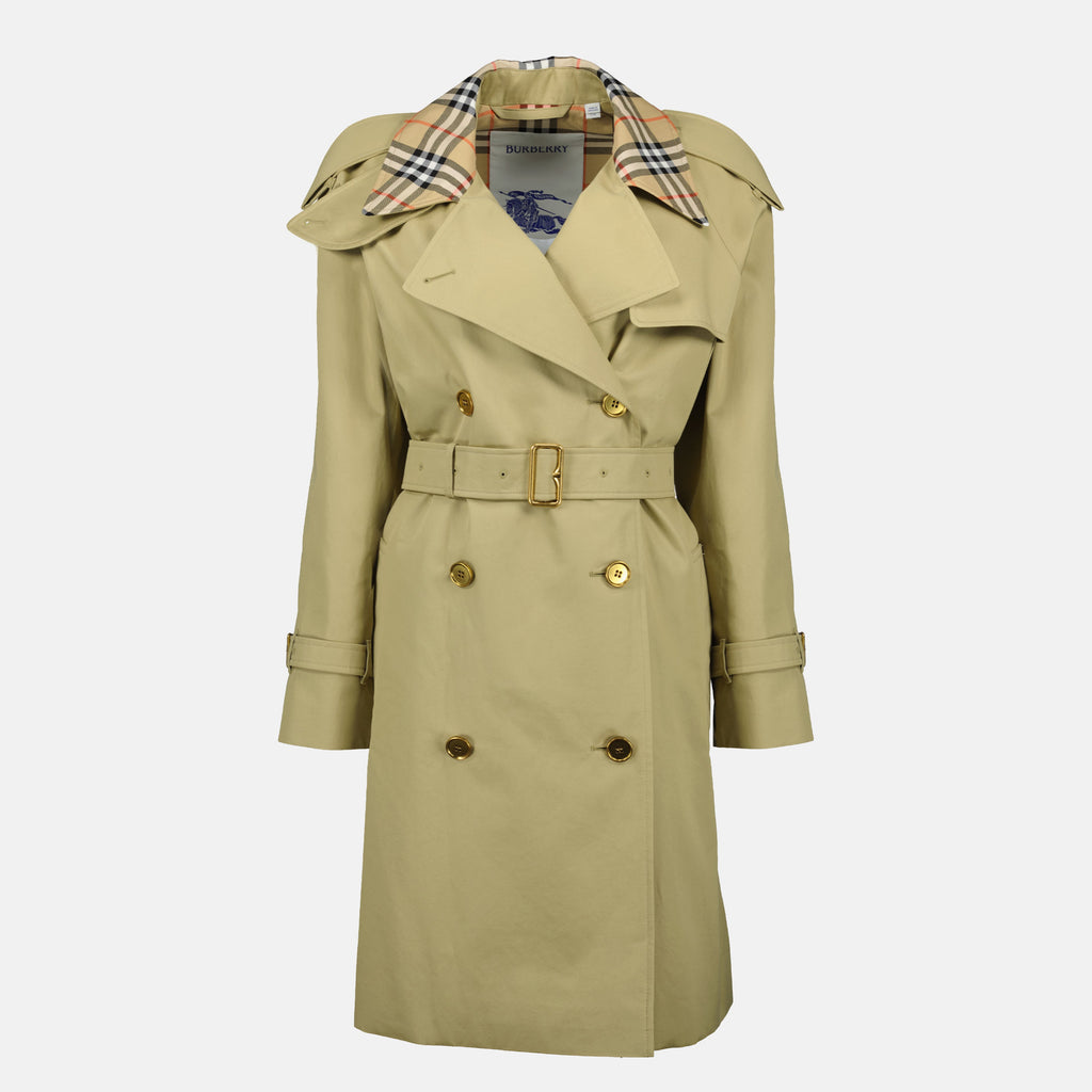 Imagen del abrigo tipo trench Castleford de Burberry para mujeres - Temporada Otoño-Invierno 2025 - Vista Frontal