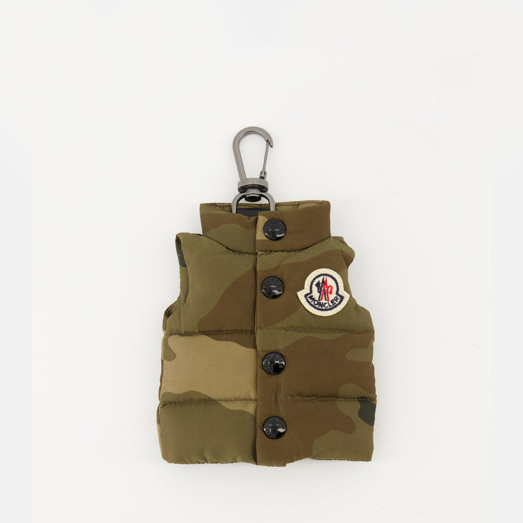Moncler keychain, military vest accessory, nylon keychain, luxury accessories, designer keychain