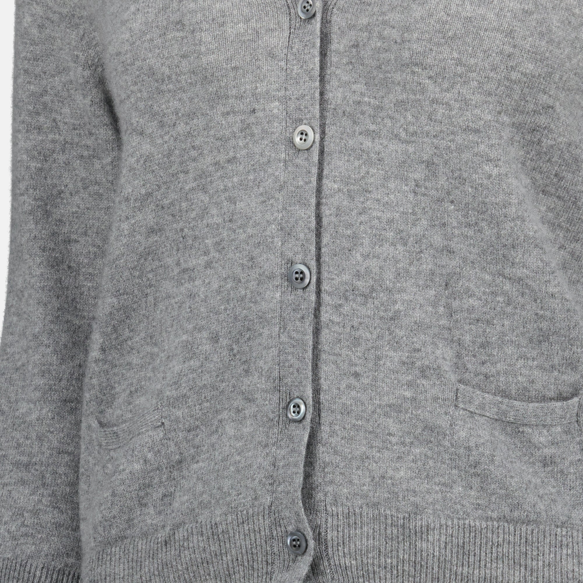 Prada cardigan, grey wool cardigan, women's cardigan, V-neck cardigan, Autumn-Winter fashion