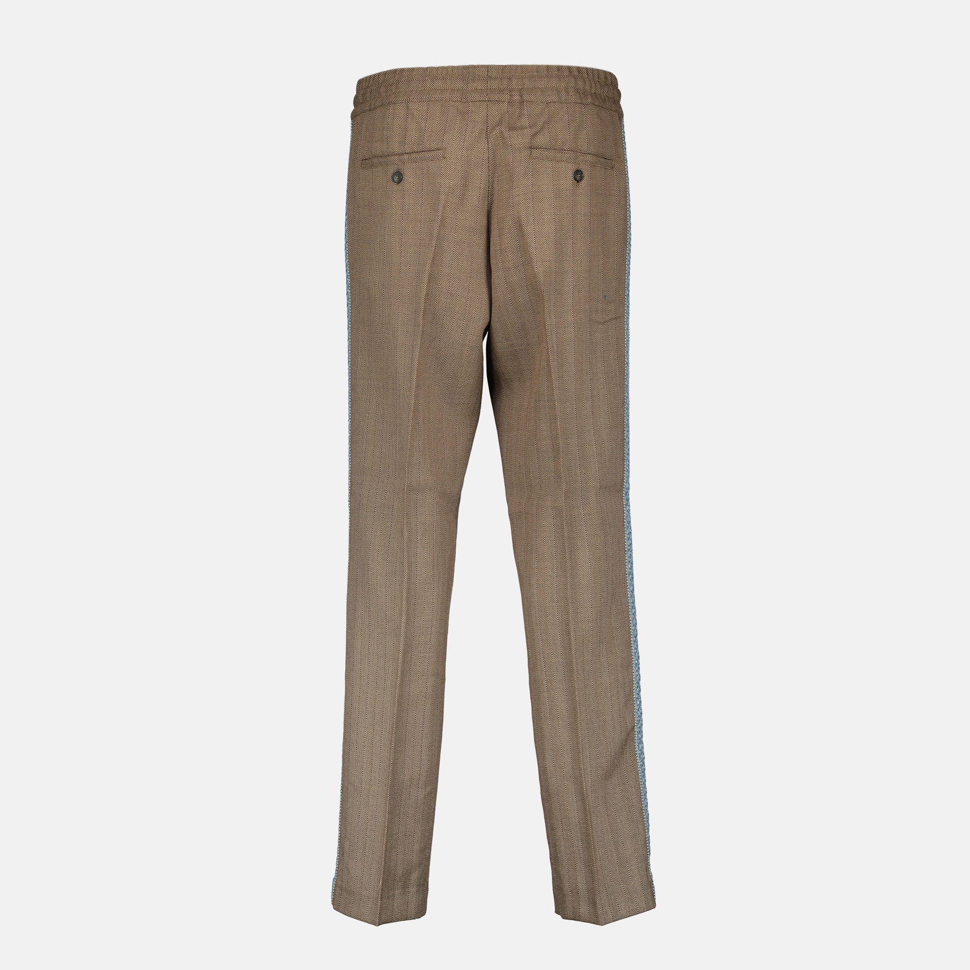 Chevron pants, Drôle De Monsieur, brown pants, wool and viscose trousers, autumn-winter collection