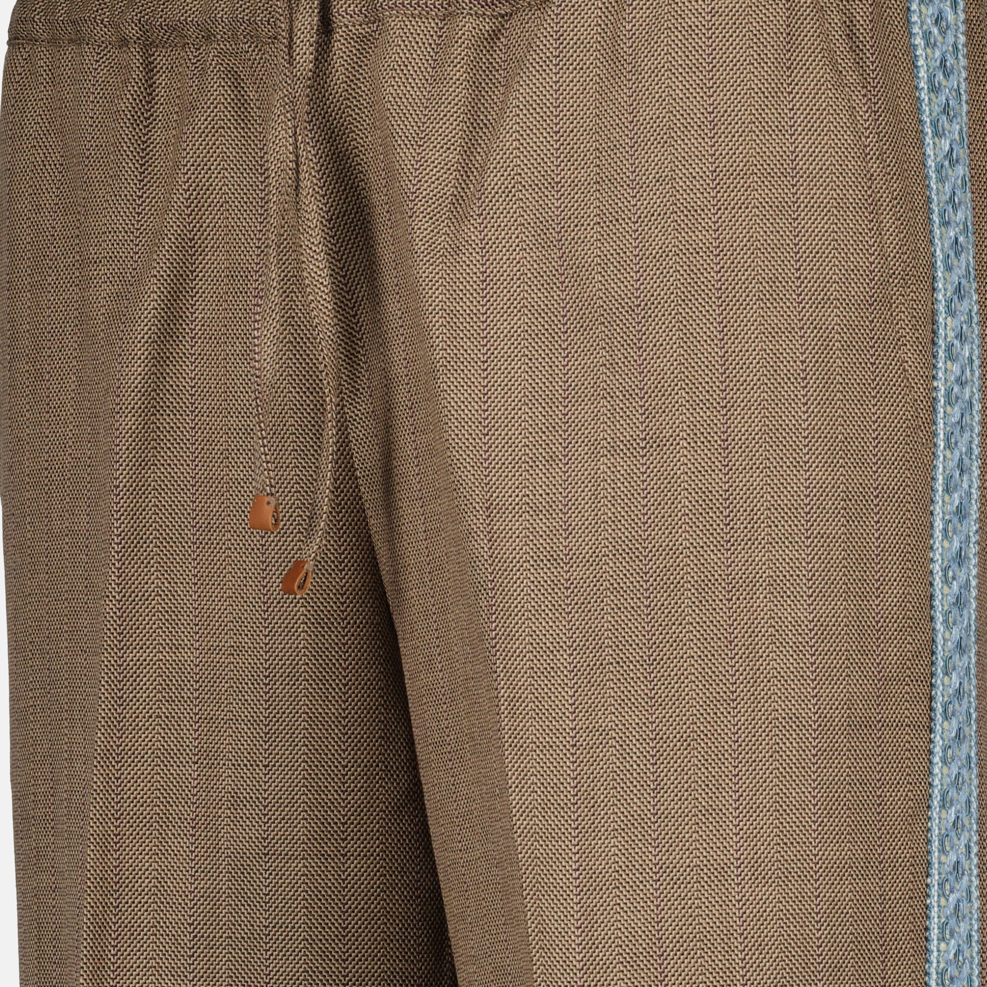 Chevron pants, Drôle De Monsieur, brown pants, wool and viscose trousers, autumn-winter collection