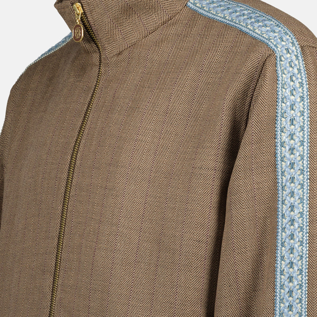 chevron brown jacket drole de monsieur men 15636663107964