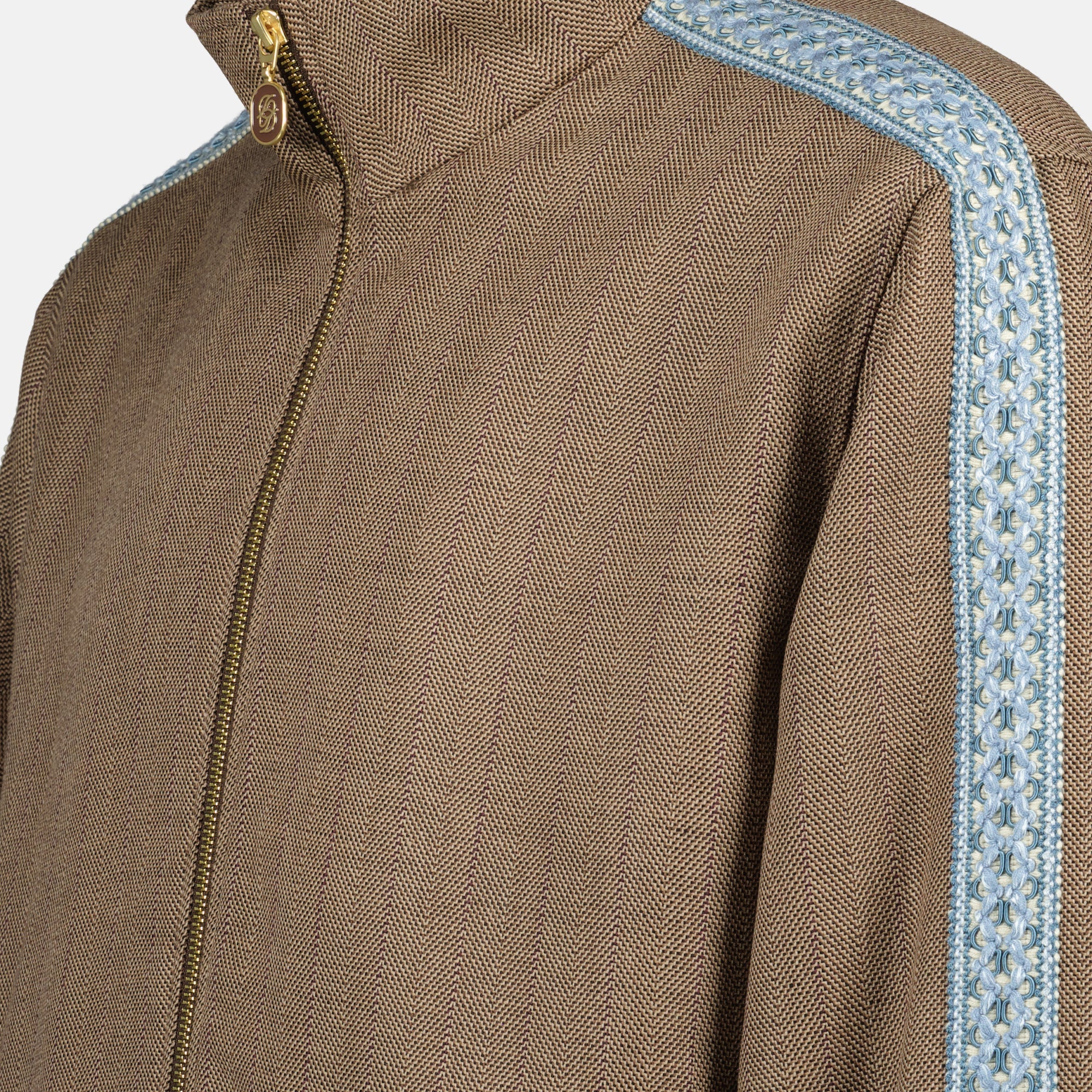 chevron brown jacket drole de monsieur men 15636663107964