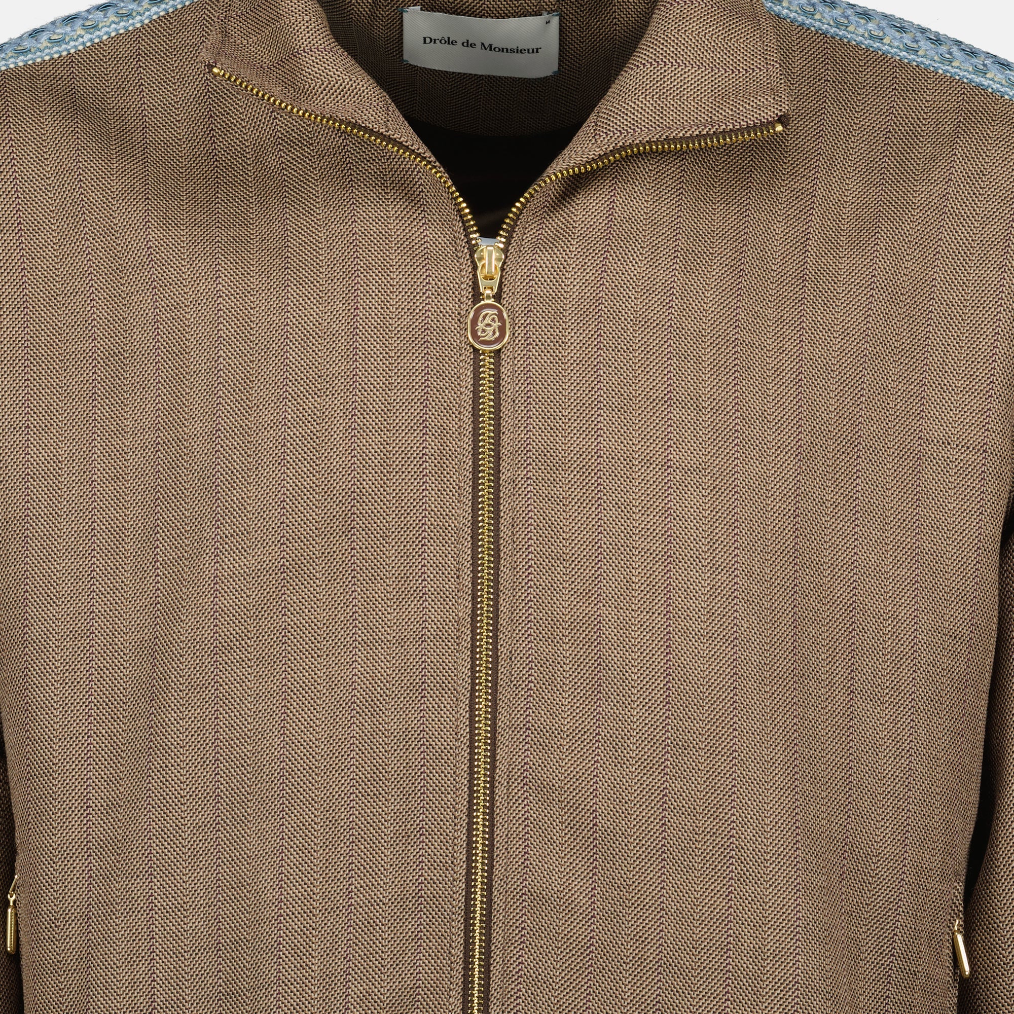 chevron brown jacket drole de monsieur men 15636663107964