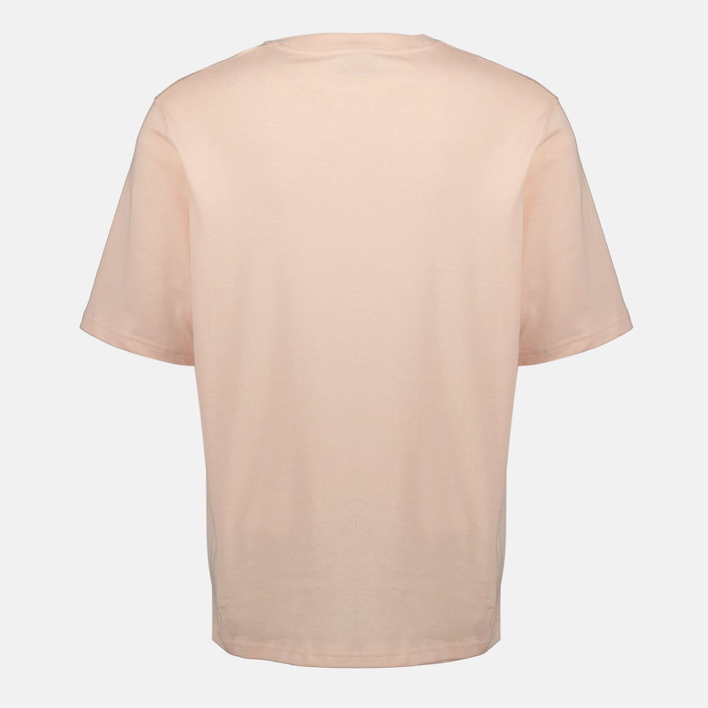 AMI Paris T-shirt, light pink T-shirt, unisex cotton T-shirt, embroidered T-shirt, Autumn-Winter collection