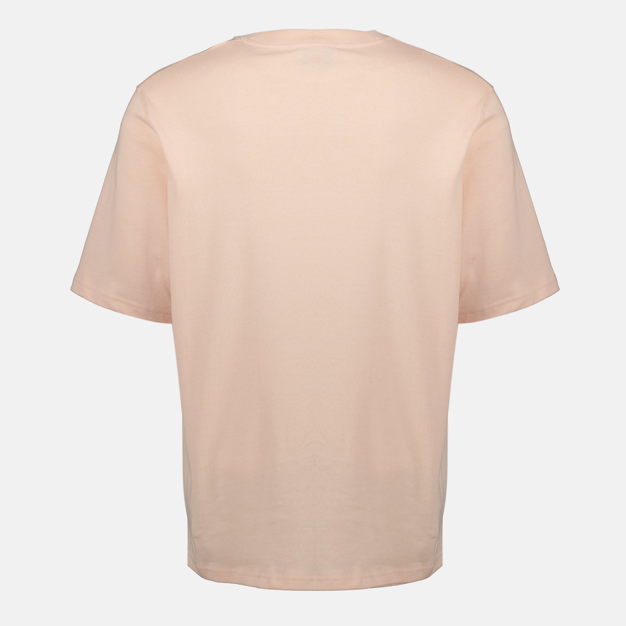 AMI Paris T-shirt, light pink T-shirt, unisex cotton T-shirt, embroidered T-shirt, Autumn-Winter collection