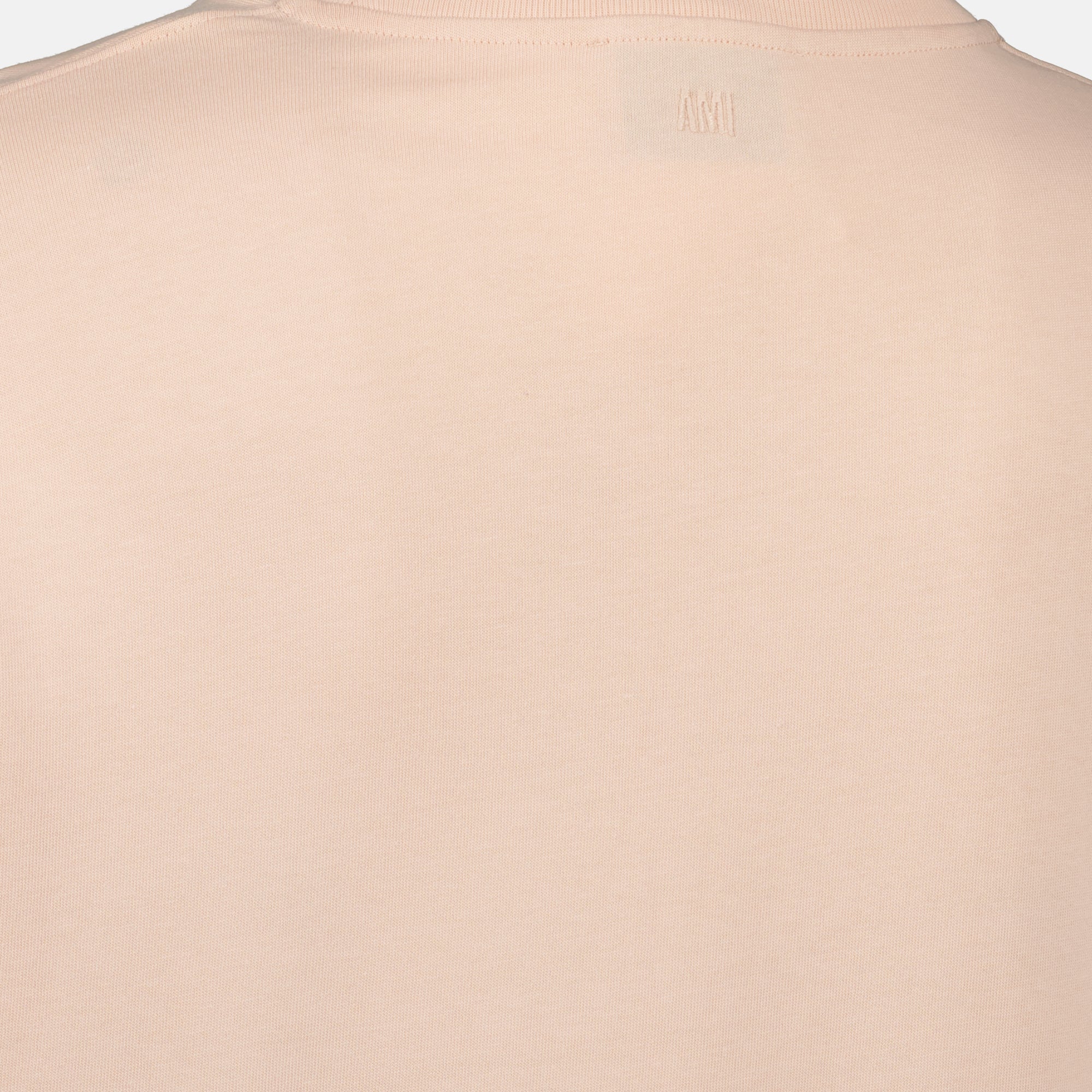 AMI Paris T-shirt, light pink T-shirt, unisex cotton T-shirt, embroidered T-shirt, Autumn-Winter collection