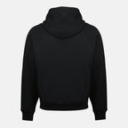 AMI Paris hoodie, organic cotton hoodie, unisex sweatshirt, black hoodie with heart detail, designer casual wear