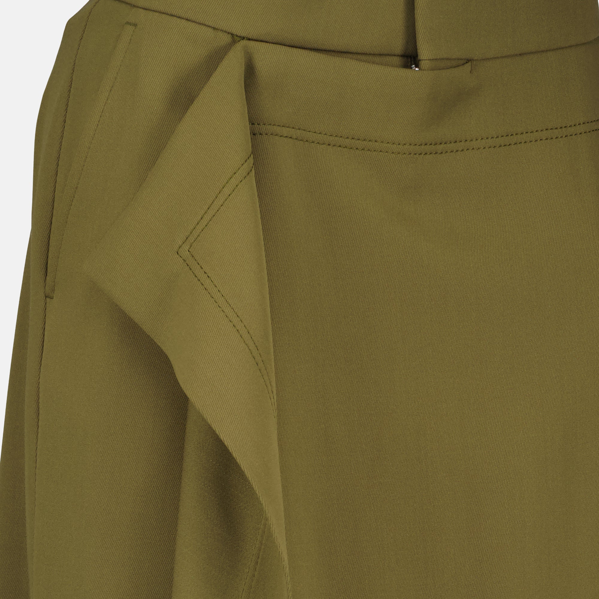 Ami Paris pants, wide-leg trousers, khaki pants, high-waisted pants, wool and cotton blend