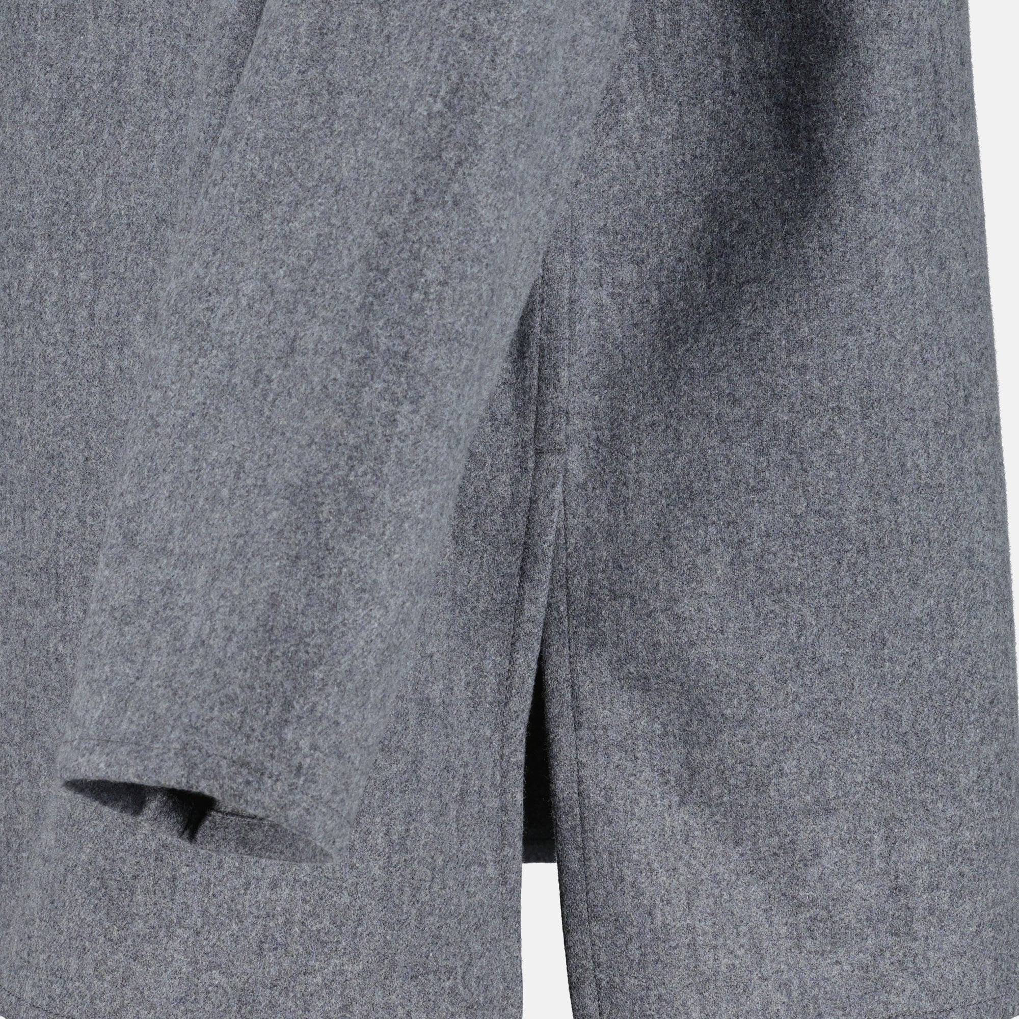 AMI PARIS, unisex polo shirt, gray wool shirt, oversized fit, classic collar