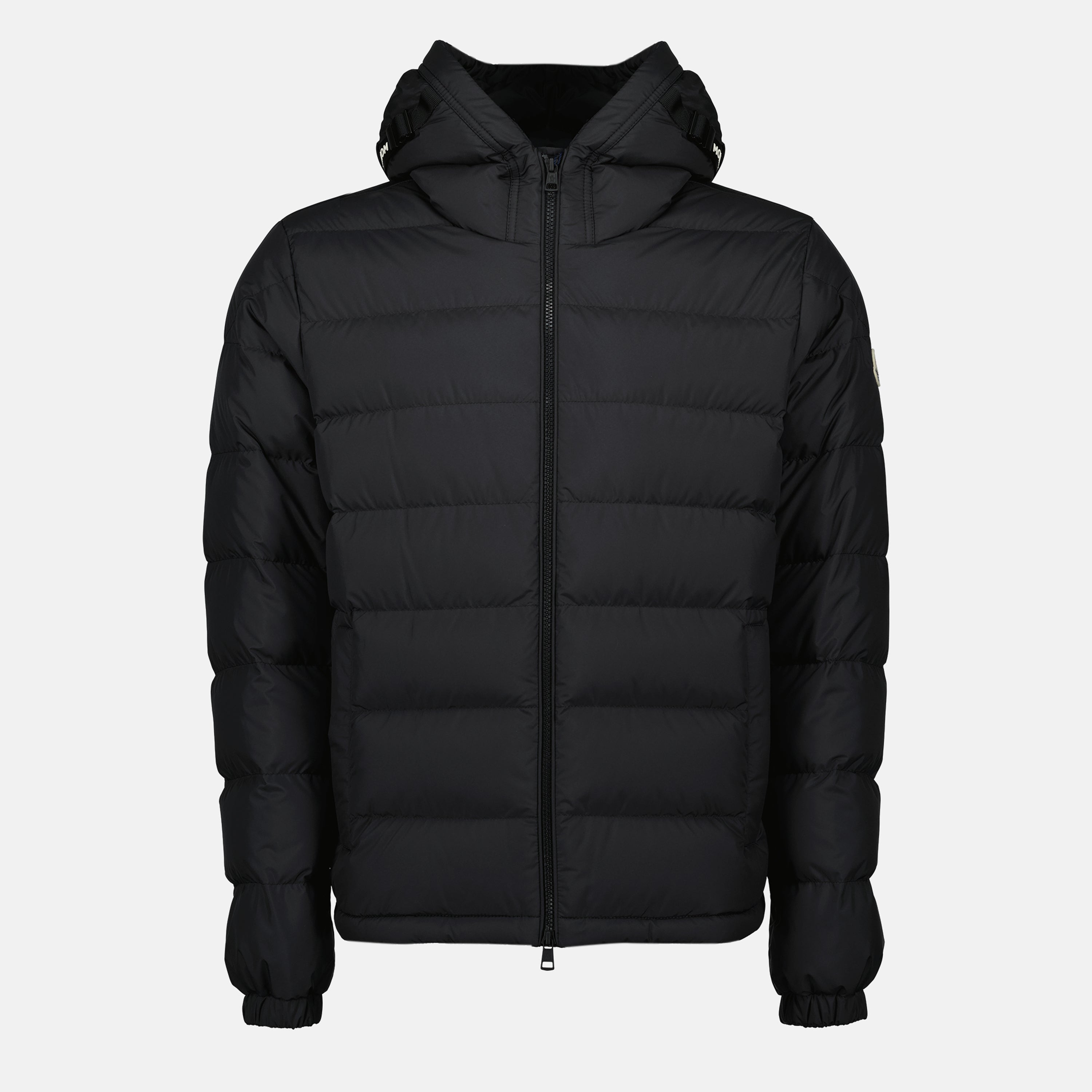 Moncler Laveraet jacket, black down jacket, quilted jacket, adjustable hood jacket, men's luxury outerwear