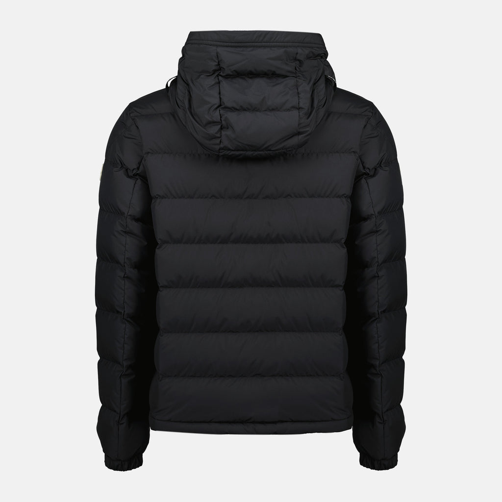 Moncler Laveraet jacket, black down jacket, quilted jacket, adjustable hood jacket, men's luxury outerwear