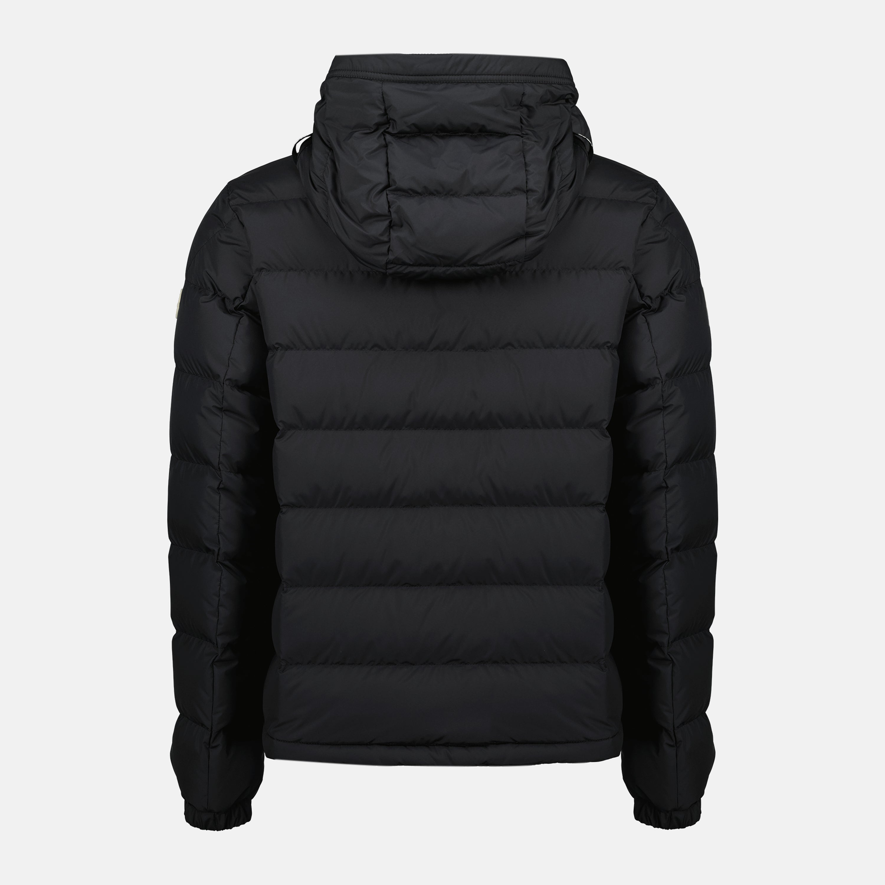 Moncler Laveraet jacket, black down jacket, quilted jacket, adjustable hood jacket, men's luxury outerwear