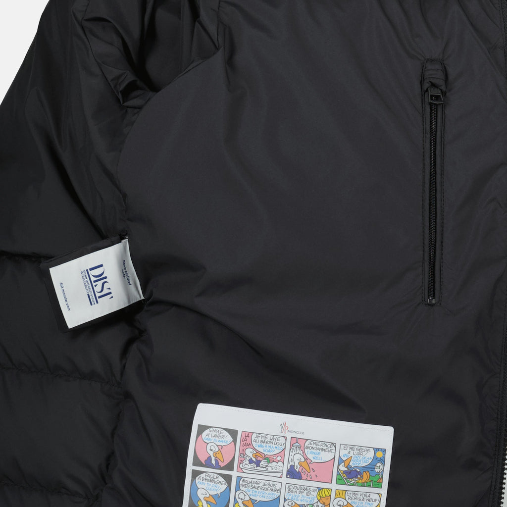 Moncler Laveraet jacket, black down jacket, quilted jacket, adjustable hood jacket, men's luxury outerwear