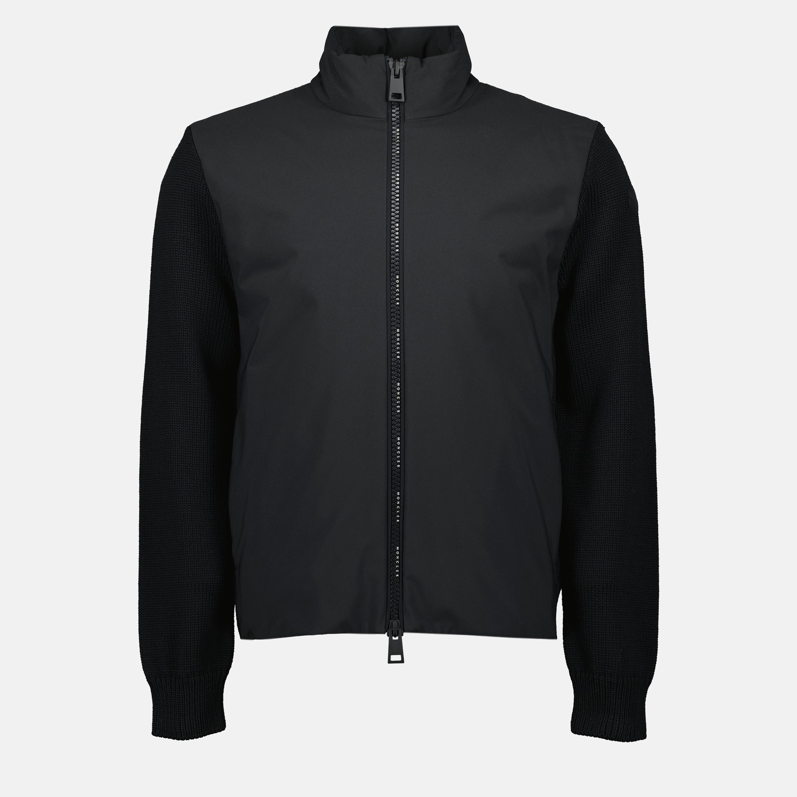 Moncler cardigan, bi-material cardigan, black cardigan, men's fashion, fall winter collection