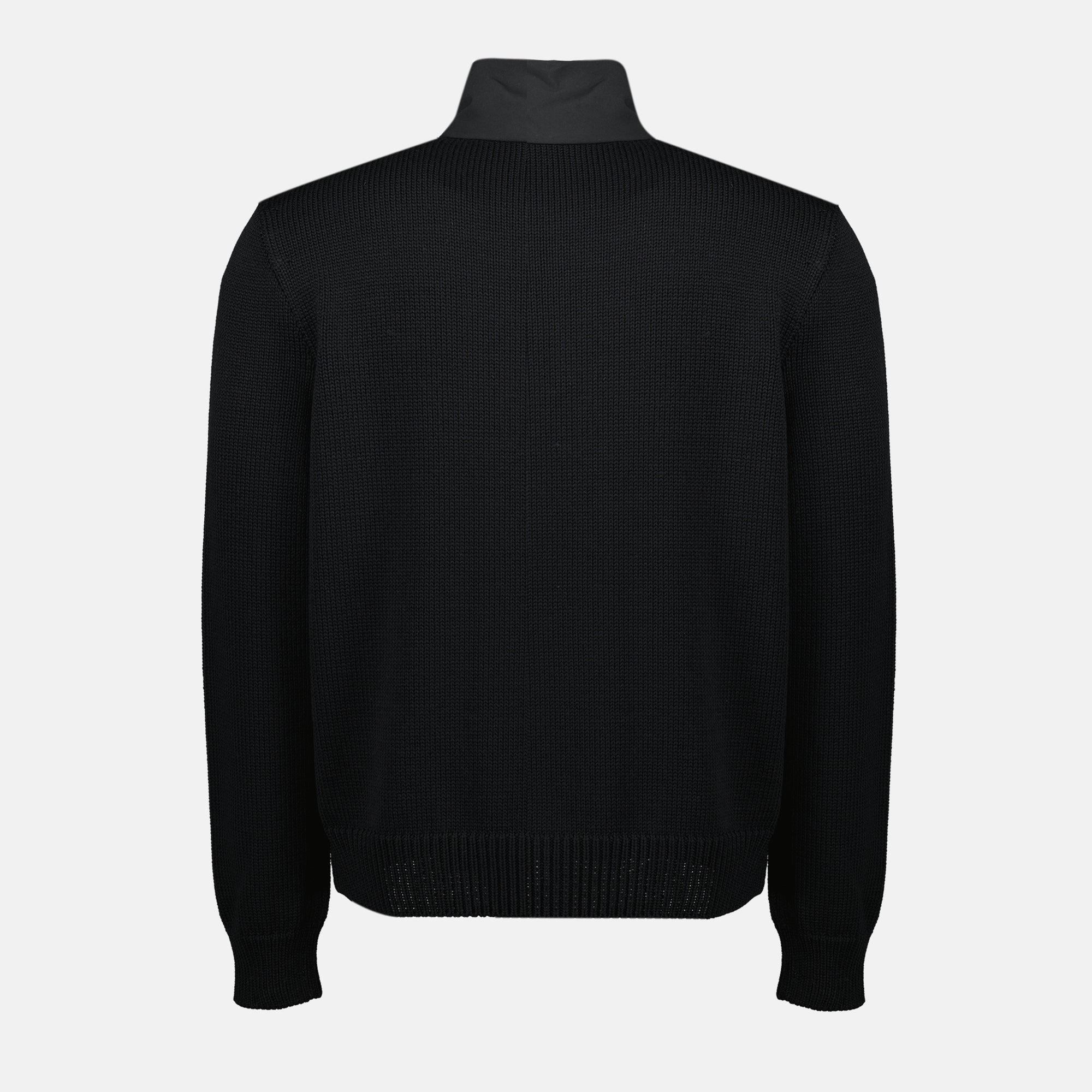 Moncler cardigan, bi-material cardigan, black cardigan, men's fashion, fall winter collection