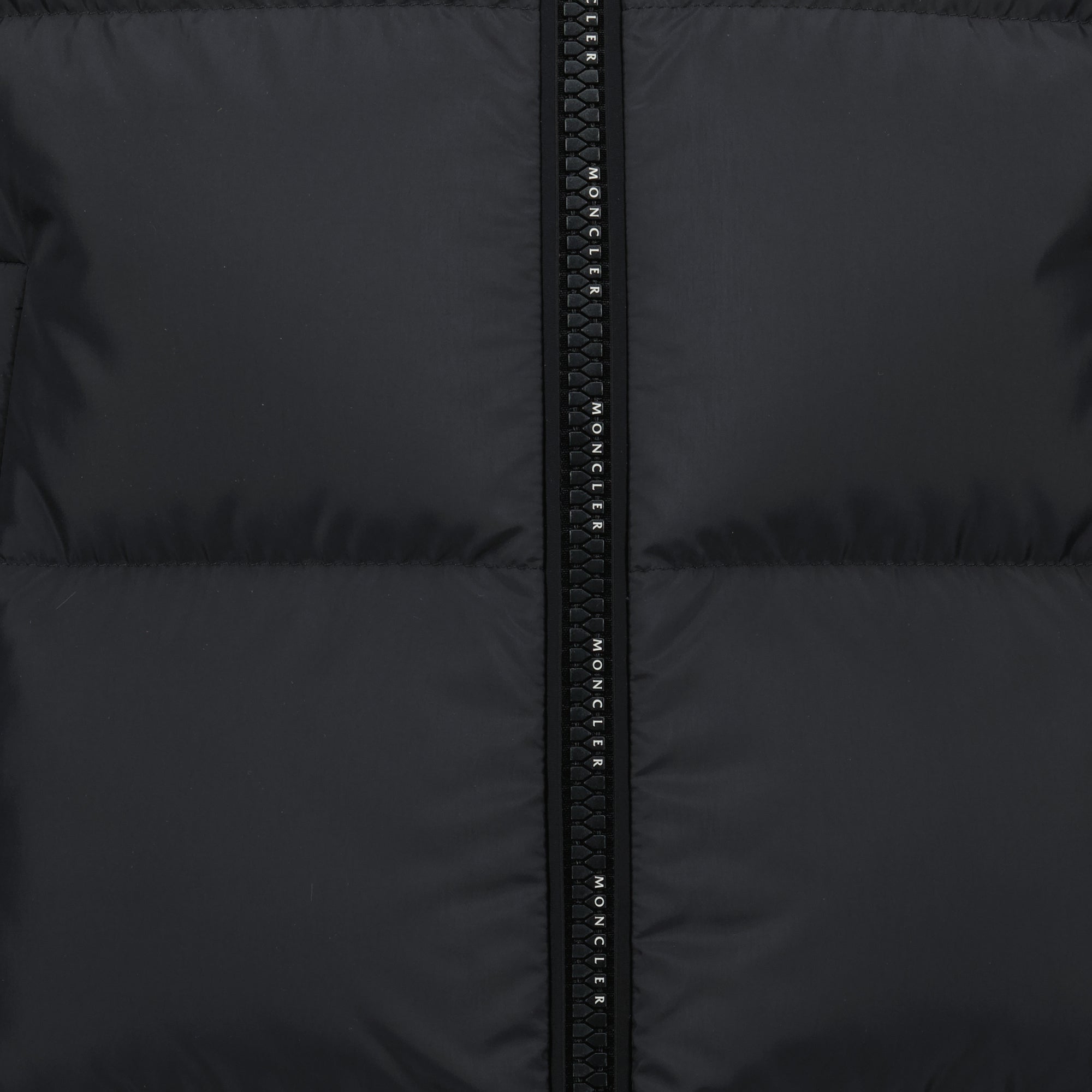 Moncler Gabas jacket, black down jacket, sleeveless jacket, quilted boudins jacket, modern high collar