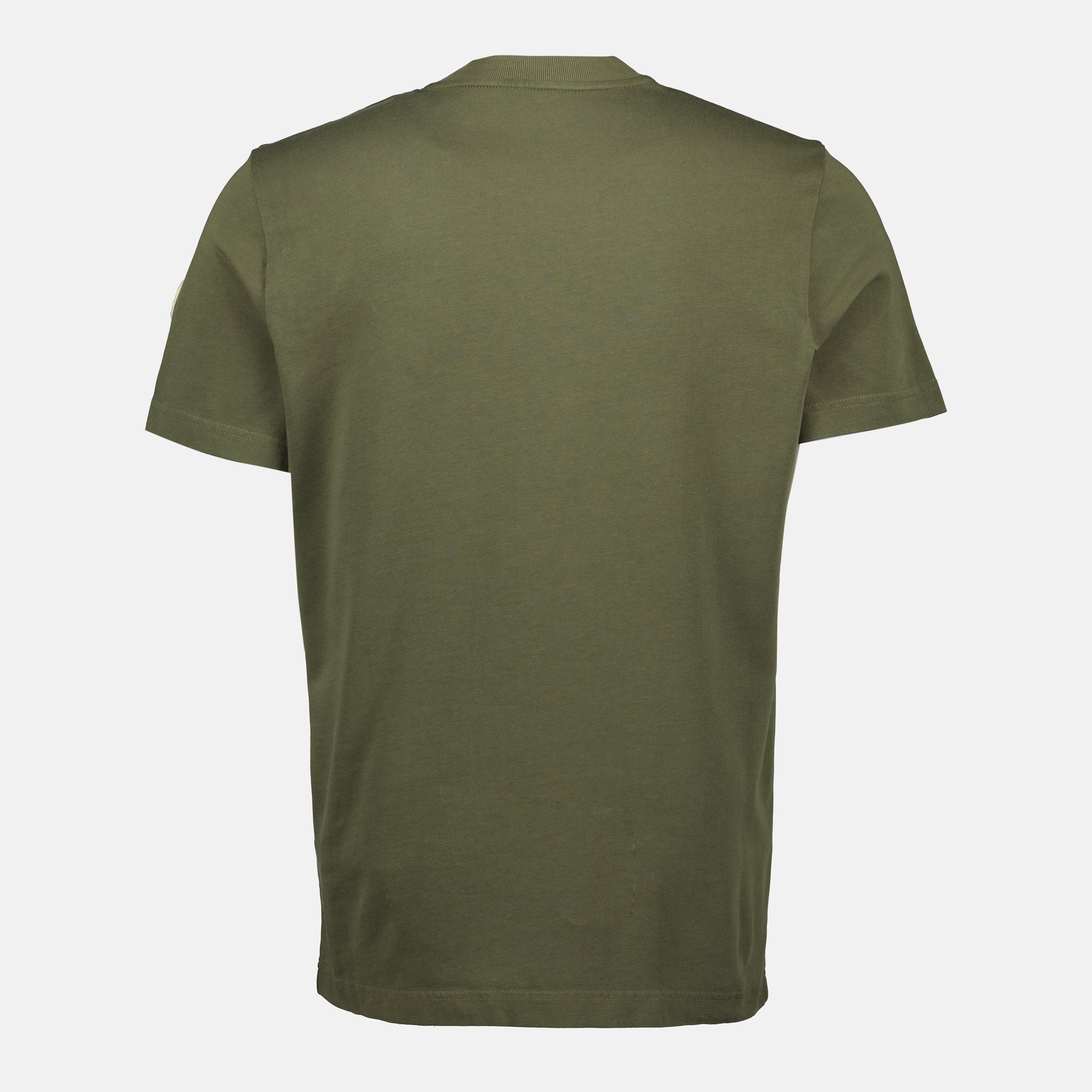 Moncler T-shirt, Kaki Cotton Jersey, Men's Fashion, Casual Wear, Logo Tee