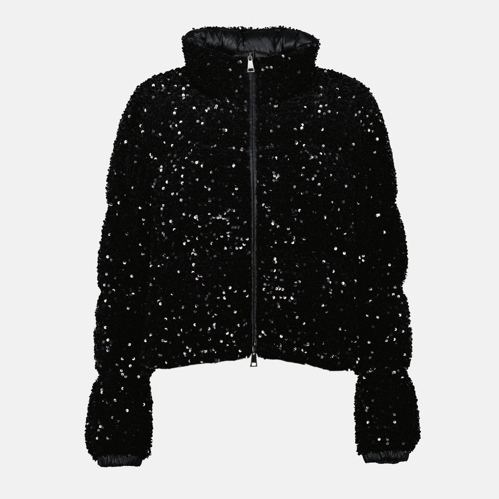 Moncler jacket, puffer coat, sequin outerwear, Autumn-Winter fashion, women's winter jacket
