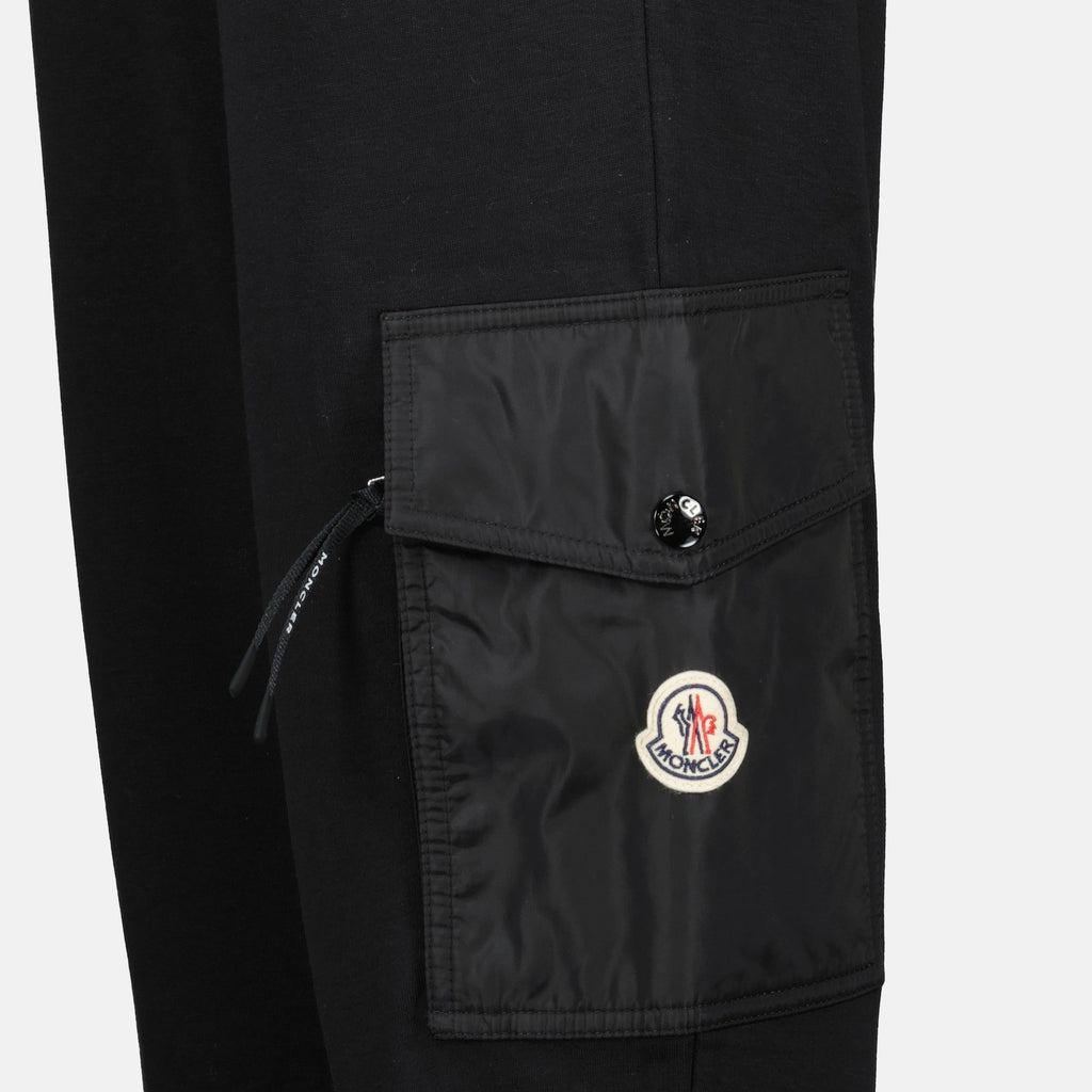 Moncler jogging pants, men's black pants, cotton jogging trousers, autumn winter 2025 fashion, casual luxury clothing