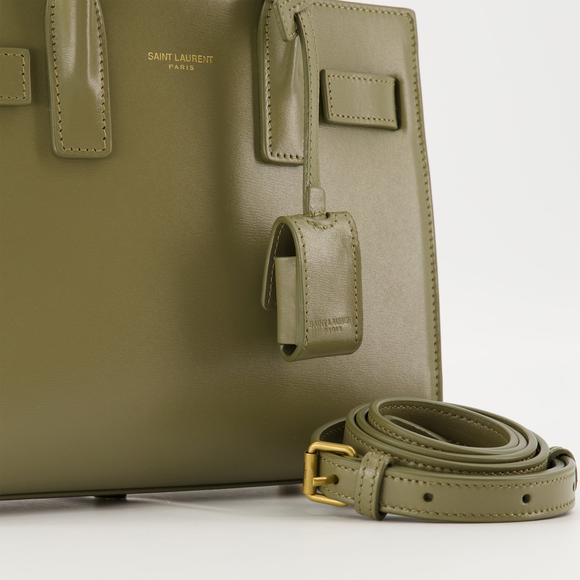 Nano Kaki Day Bag, Saint Laurent bag, high-quality leather bag, elegant handbag, designer accessories