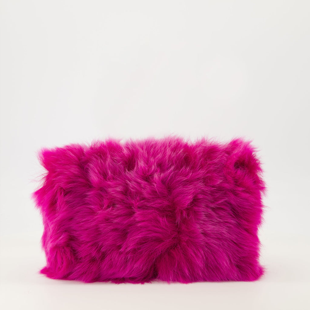 Saint Laurent, Kate bag, faux fur handbag, pink accessory, luxury fashion