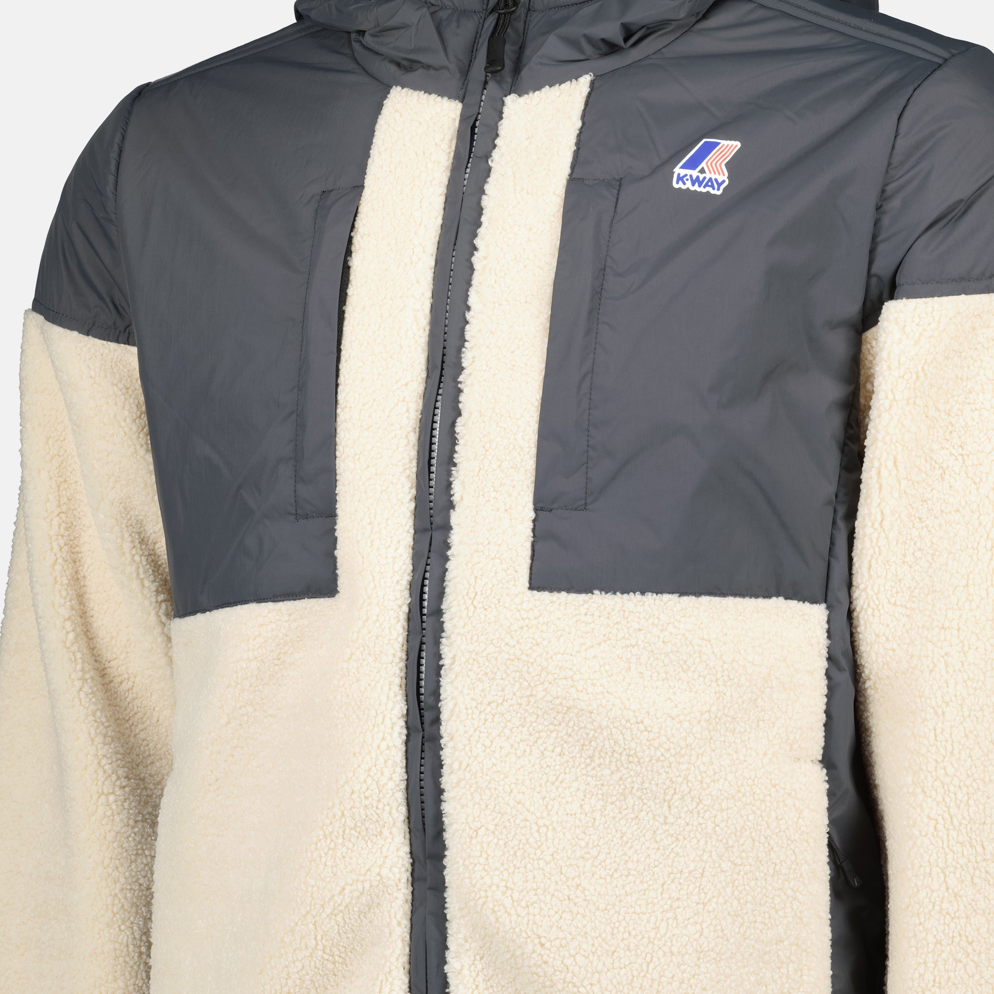 K-Way jacket, fashionable outerwear, Sherpa jacket, waterproof clothing, unisex jacket