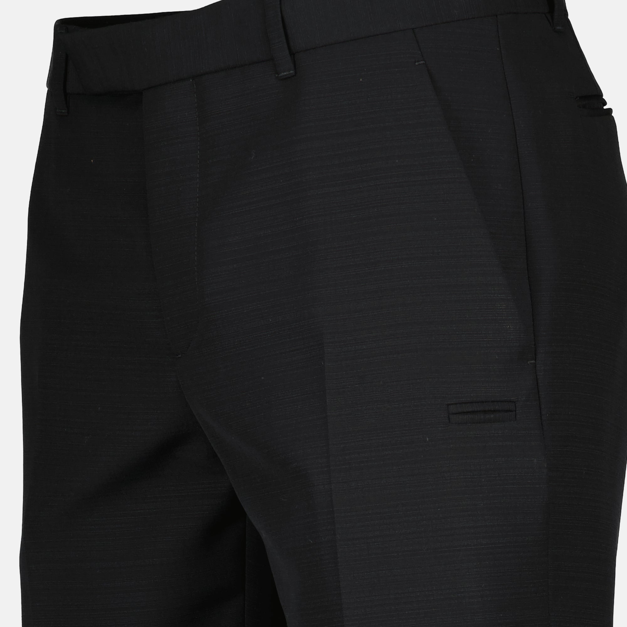 Bilde av svarte ullbukser fra Dior for menn - sesong høst-vinter 2025 - detaljvisning 1