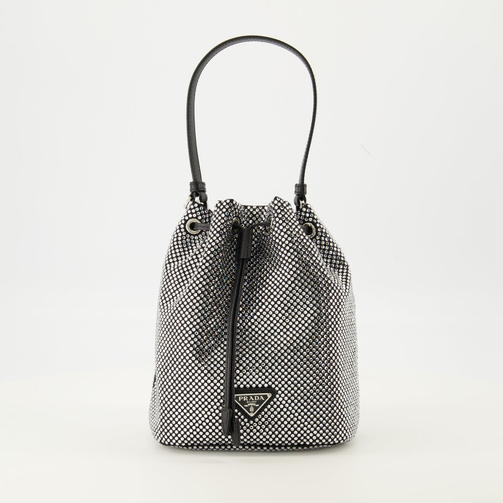 le sac duet a strass argente prada women 15545343115644