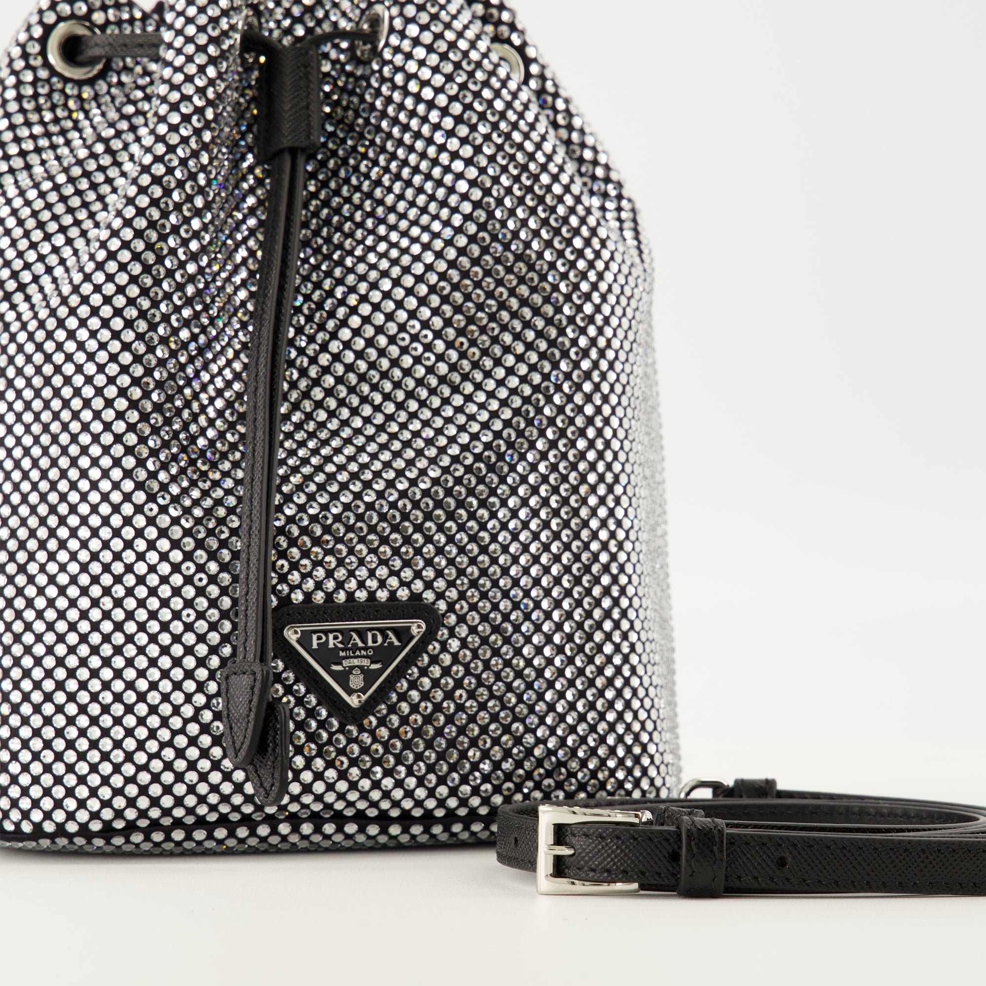 le sac duet a strass argente prada women 15545343115644