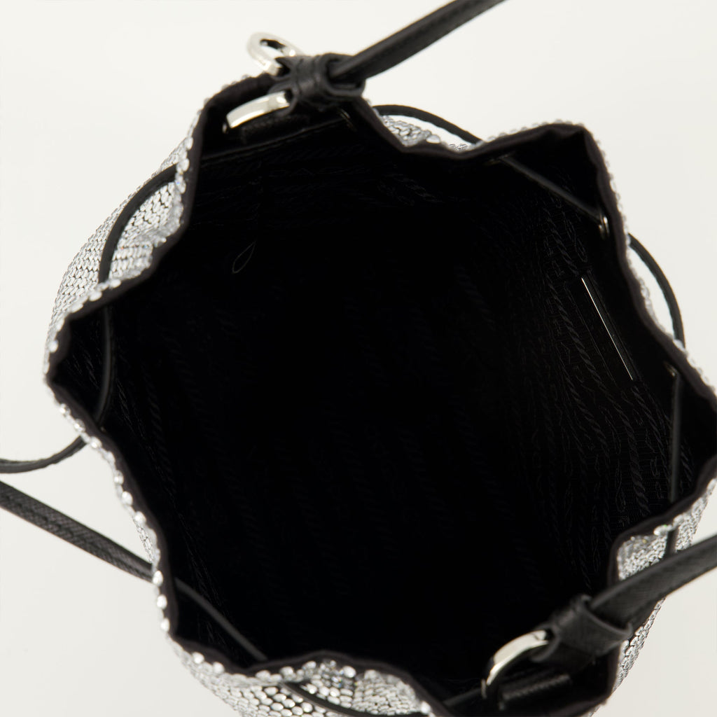 le sac duet a strass argente prada women 15545343115644