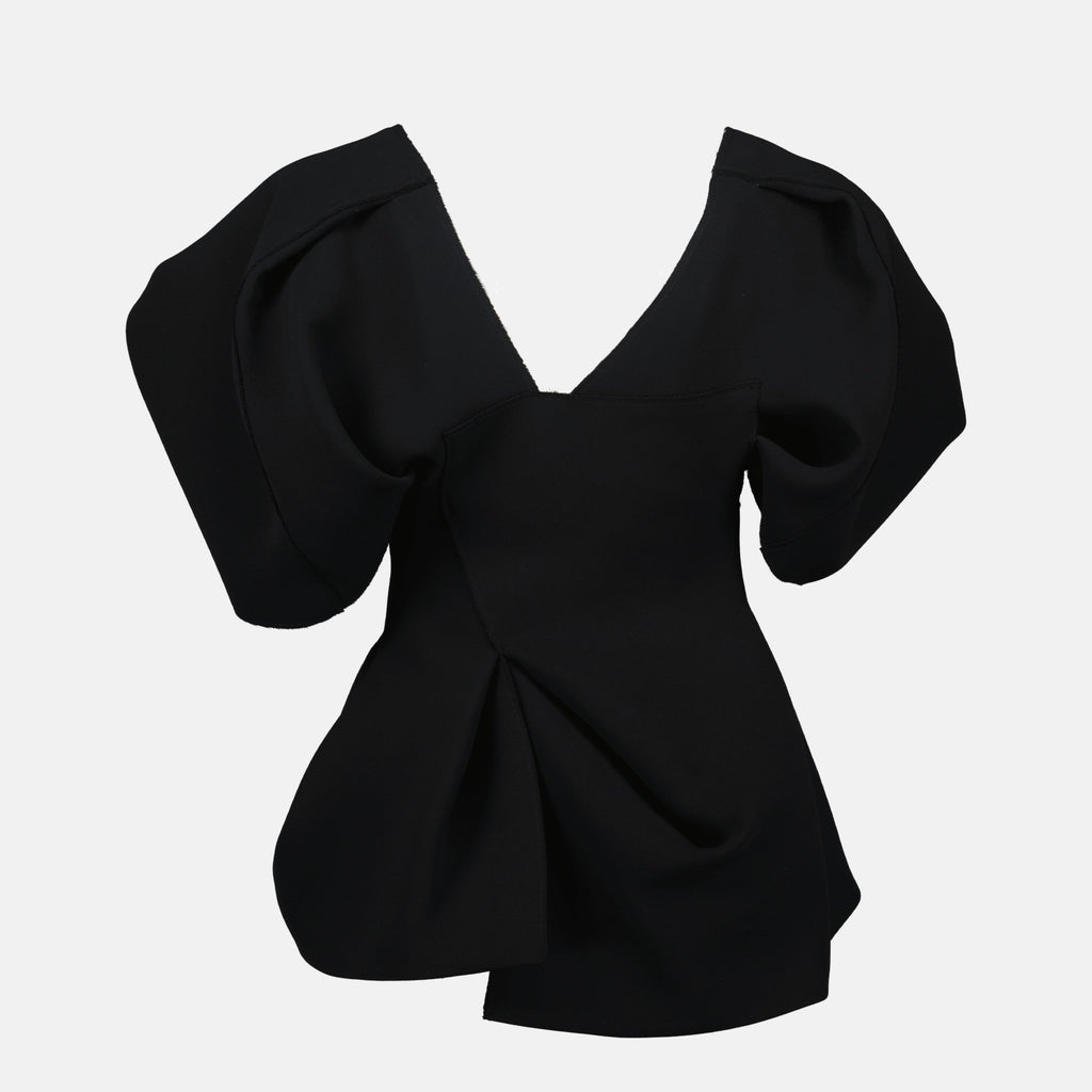 Khaite Quan Top, black top, crêpe top, women's fashion, Autumn-Winter 2025