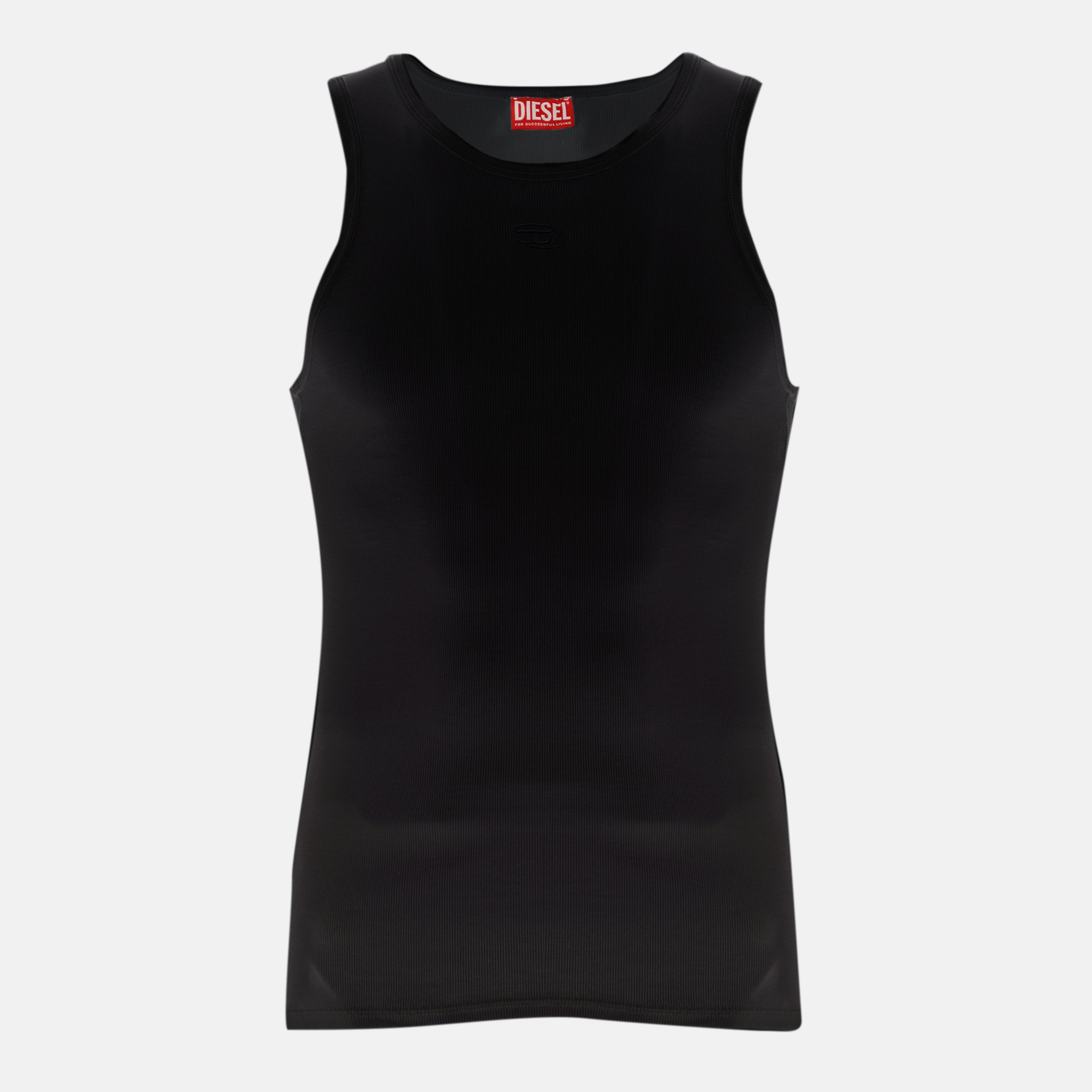 black tank top, Diesel apparel, ribbed top, cotton-elastane, autumn-winter collection