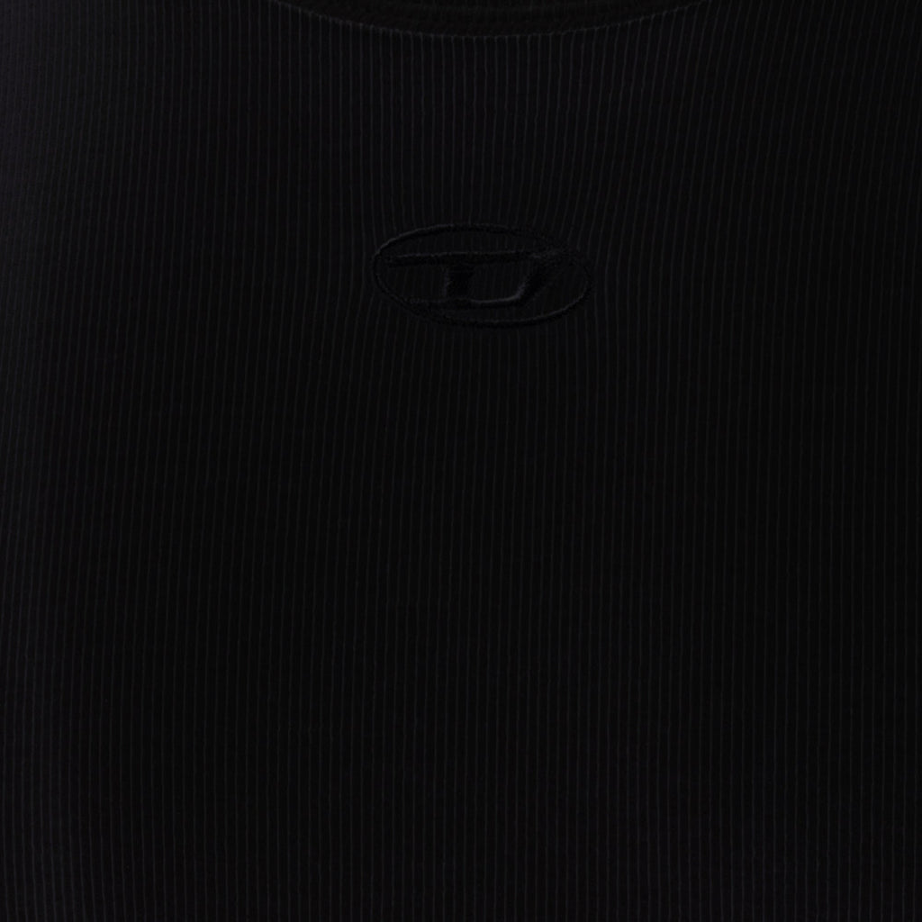 black tank top, Diesel apparel, ribbed top, cotton-elastane, autumn-winter collection