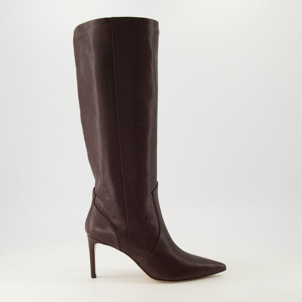 bordeaux leather boots, Iro boots, pointed toe boots, autumn winter footwear, slip-on boots